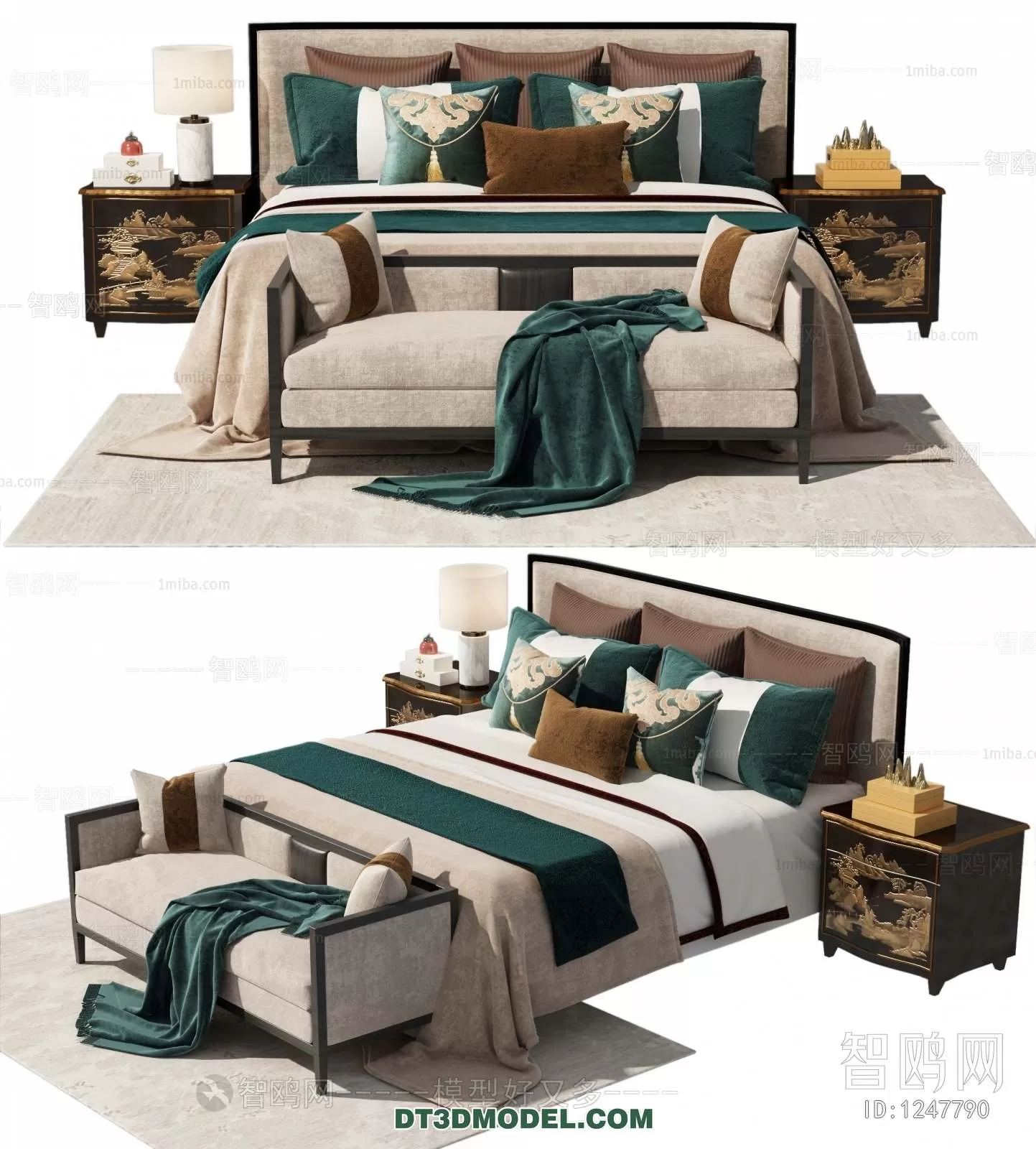 Double Bed 3D Models – 0077 Double Bed 3D Models – 0077