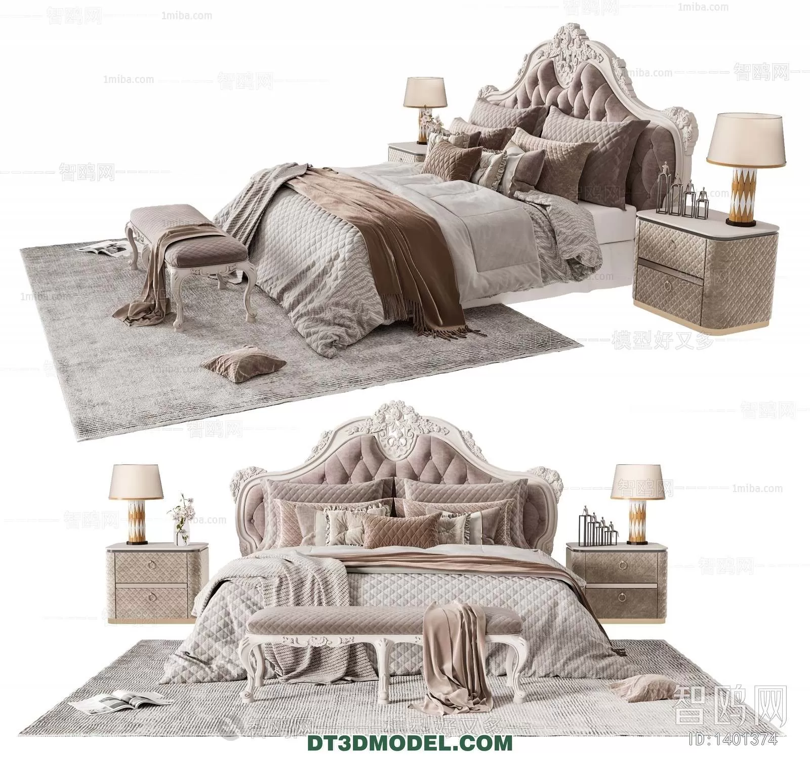 Double Bed 3D Models – 0091 Double Bed 3D Models – 0091