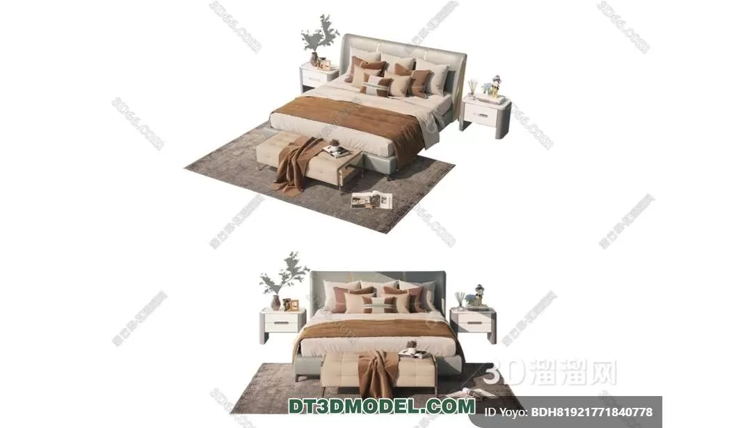 Double Bed 3D Models – 0116 Double Bed 3D Models – 0116
