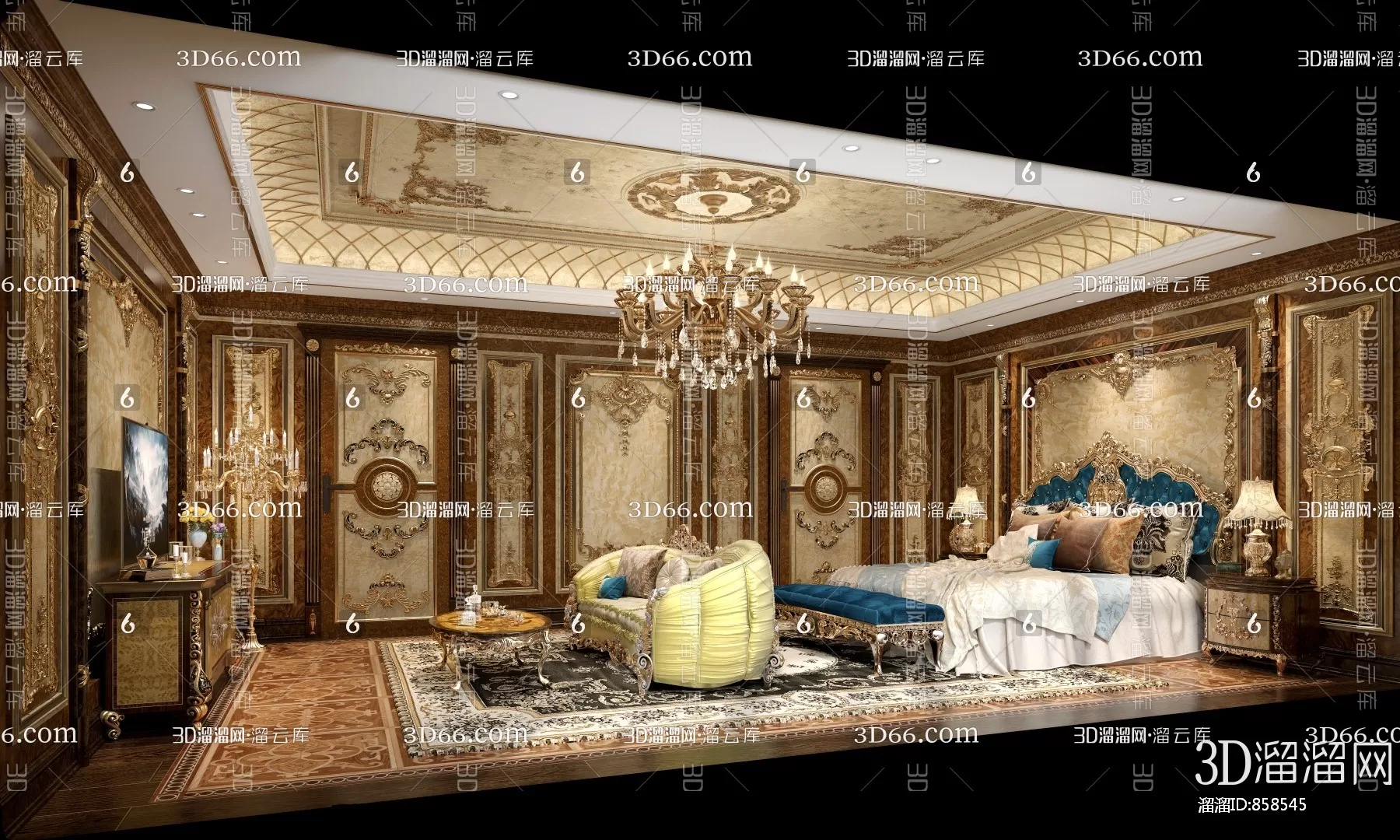 Bedroom 3D Scenes – European – 0169