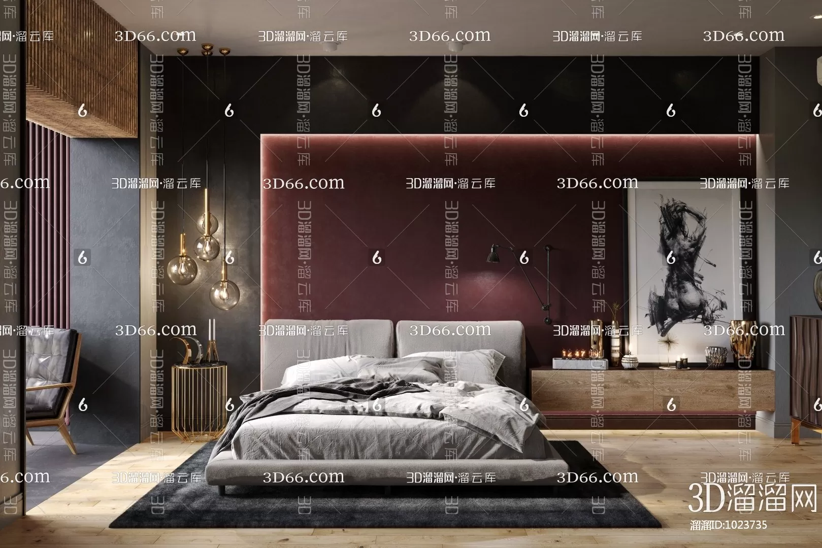 Bedroom 3D Scenes – 0256 Bedroom 3D Scenes – 0256