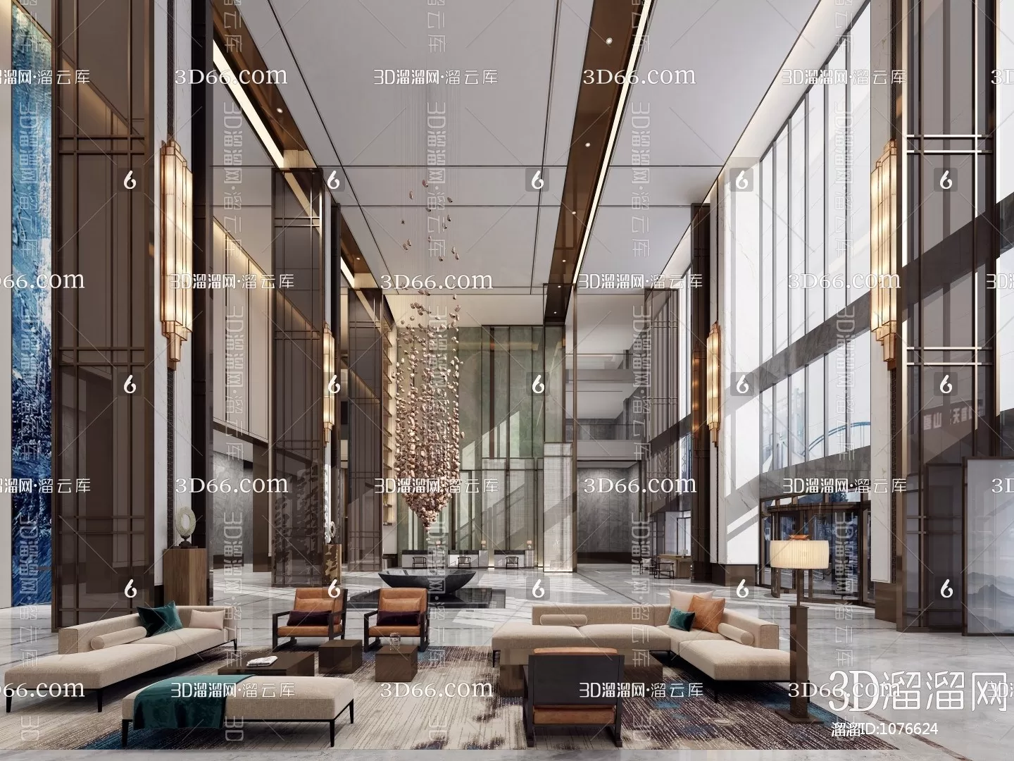 Hotel Lobby 3D Scenes – 0492