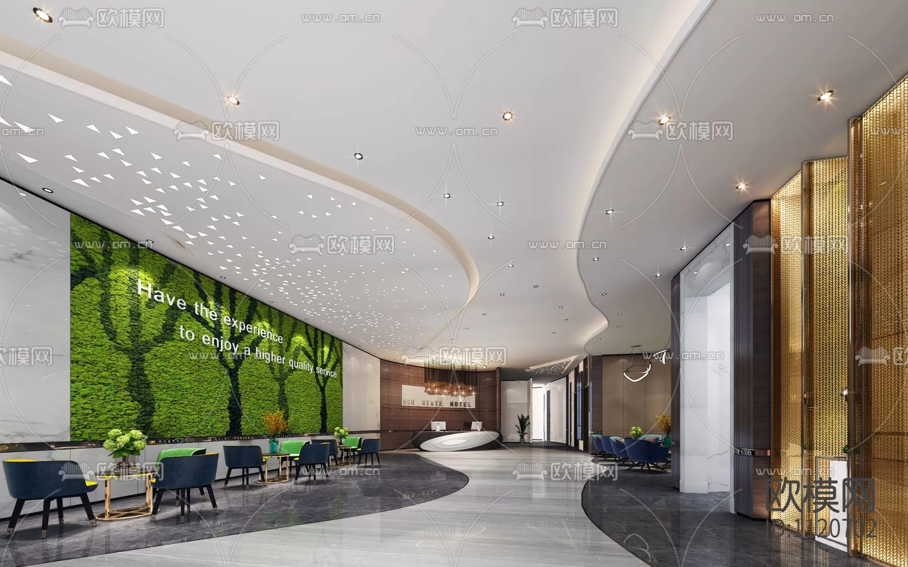 Hotel Lobby 3D Scenes – 0496