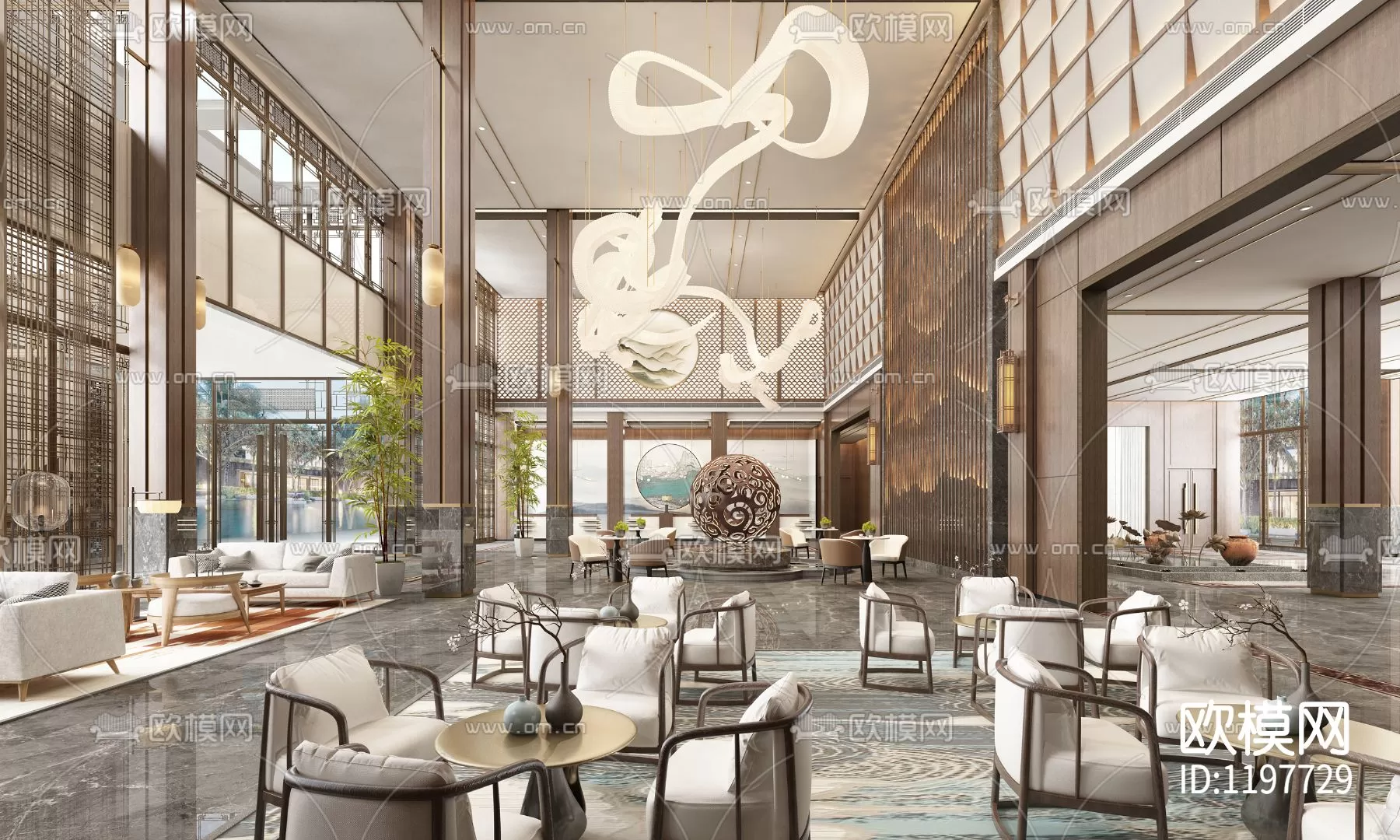 Hotel Lobby 3D Scenes – 0502