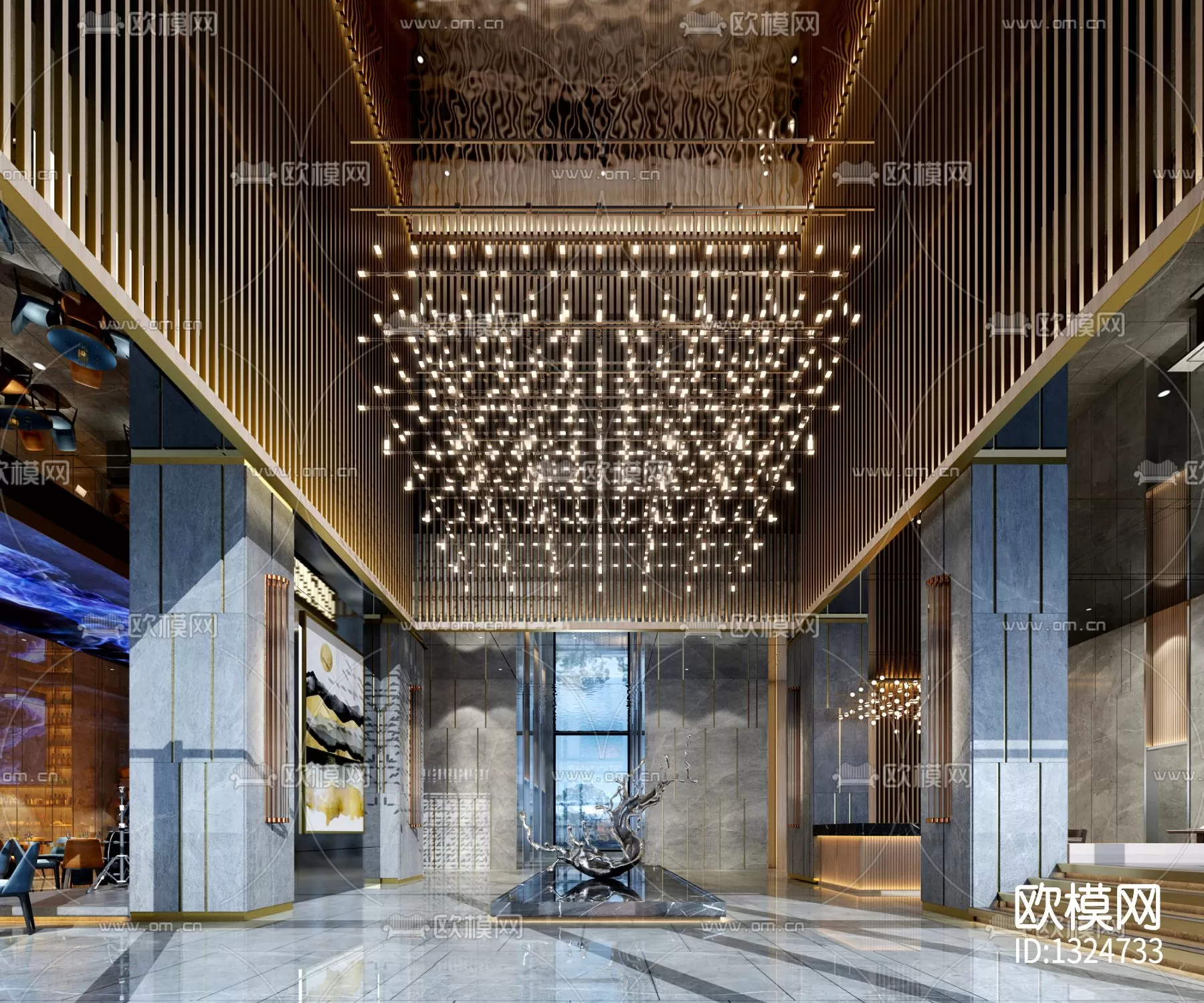 Hotel Lobby 3D Scenes – 0505