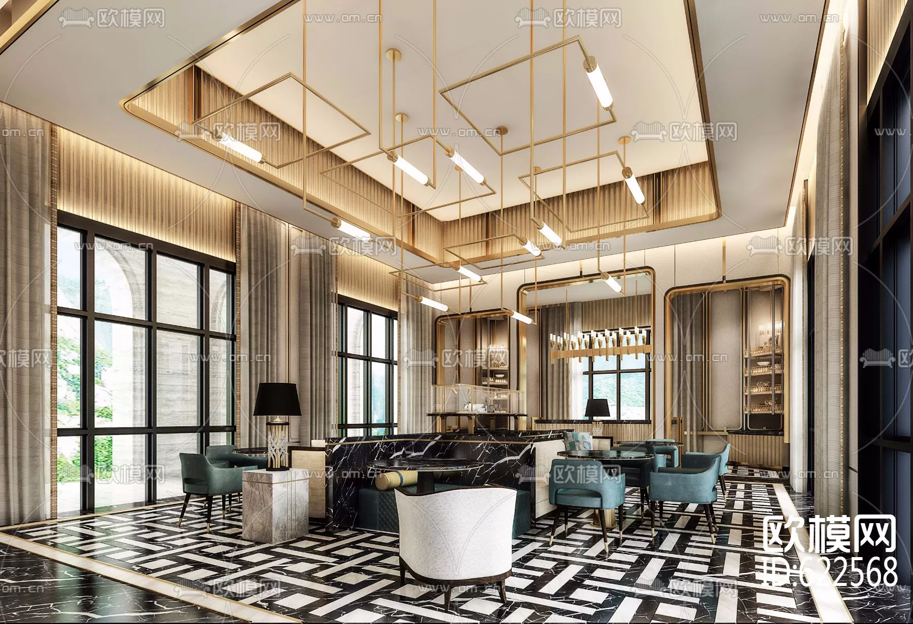 Hotel Lobby 3D Scenes – 0511