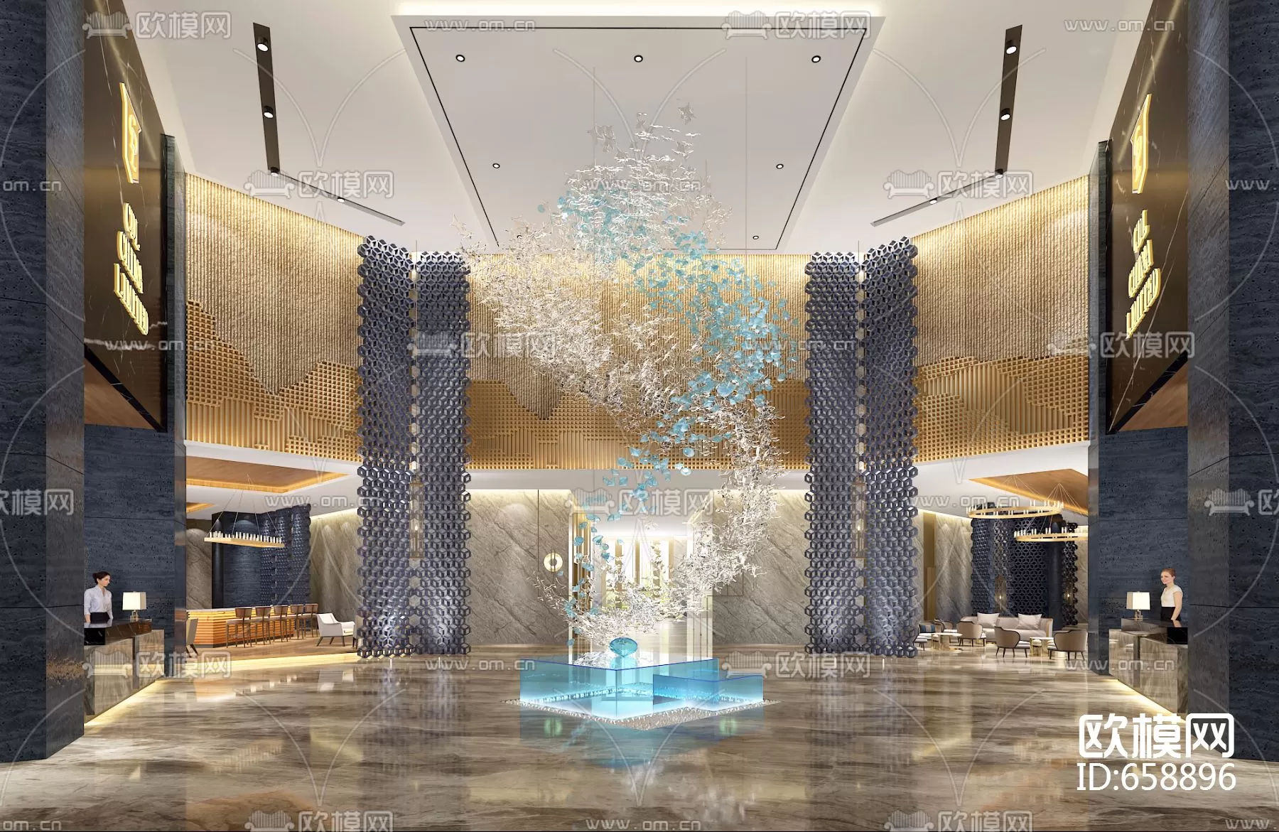 Hotel Lobby 3D Scenes – 0516