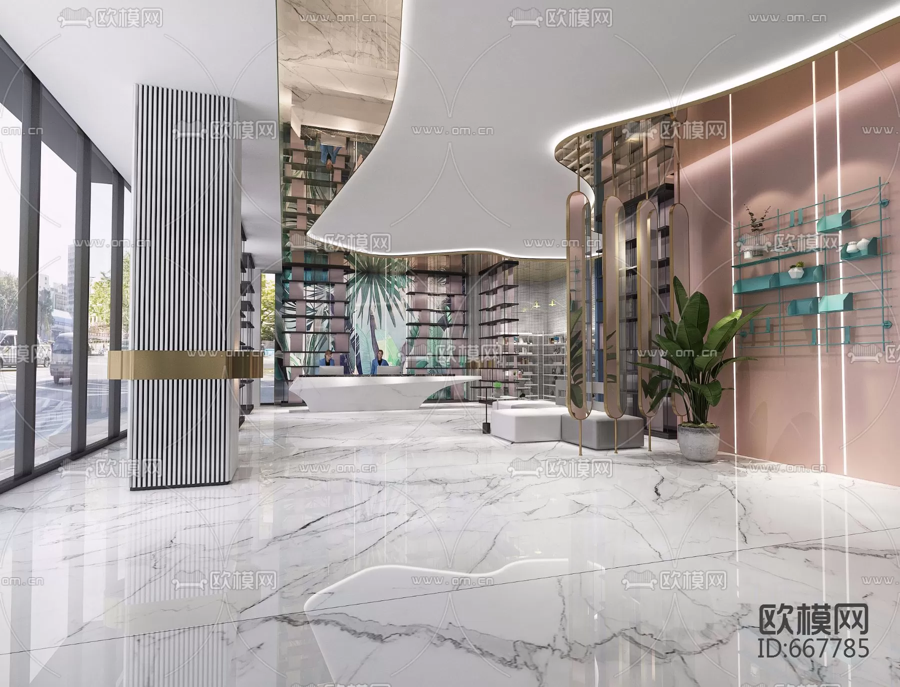 Hotel Lobby 3D Scenes – 0517