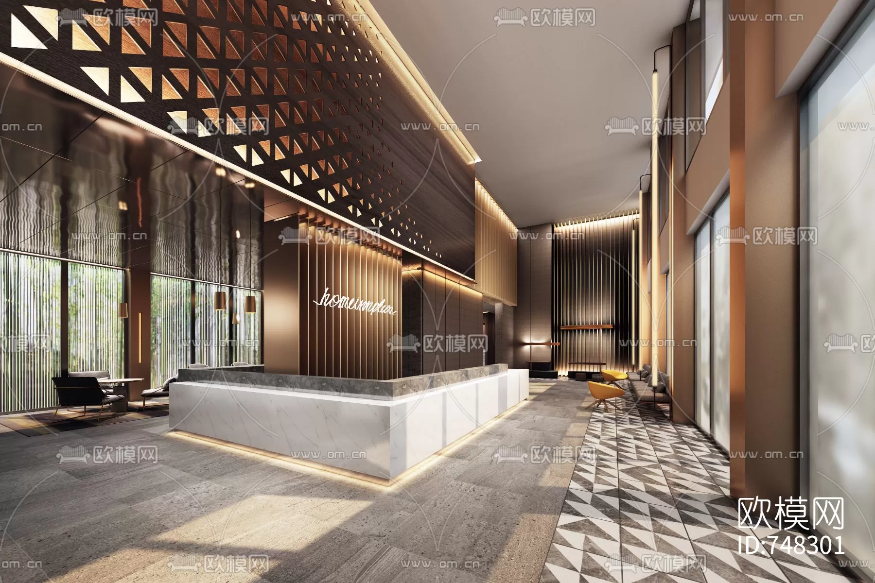 Hotel Lobby 3D Scenes – 0519