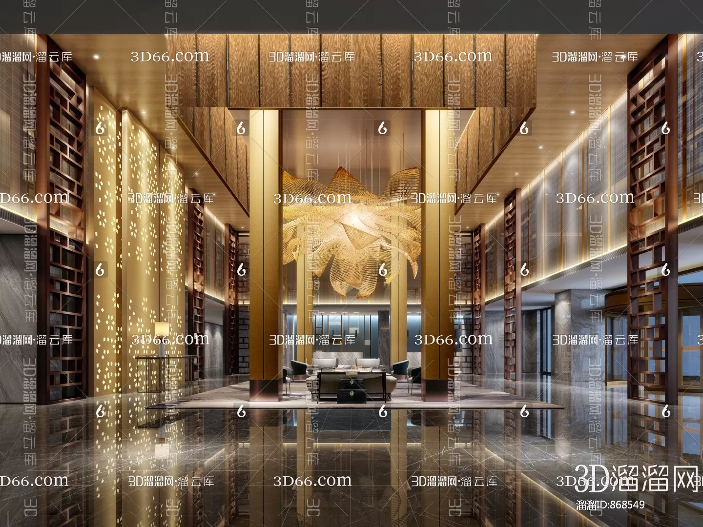 Hotel Lobby 3D Scenes – 0528