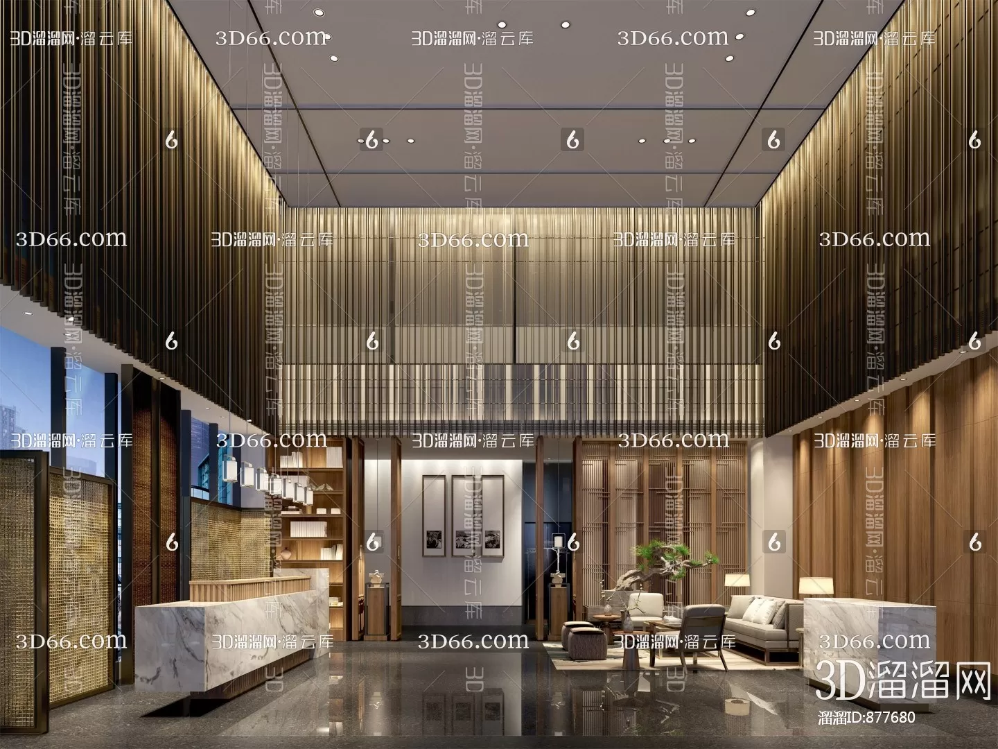 Hotel Lobby 3D Scenes – 0530