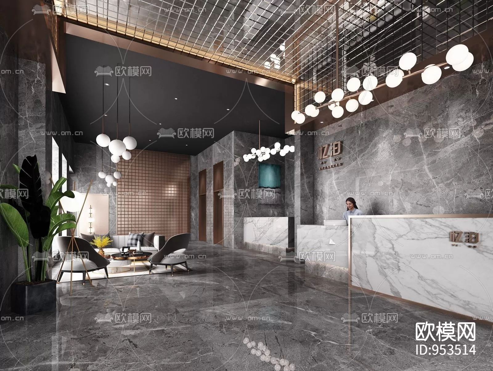 Hotel Lobby 3D Scenes – 0532