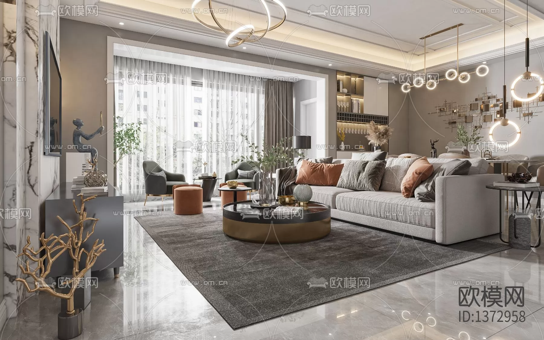 Living Room 3D Scenes – 0599 Living Room 3D Scenes – 0599