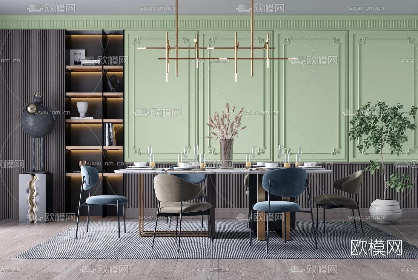 Dining Room 3D Scenes – 0956 Dining Room 3D Scenes – 0956