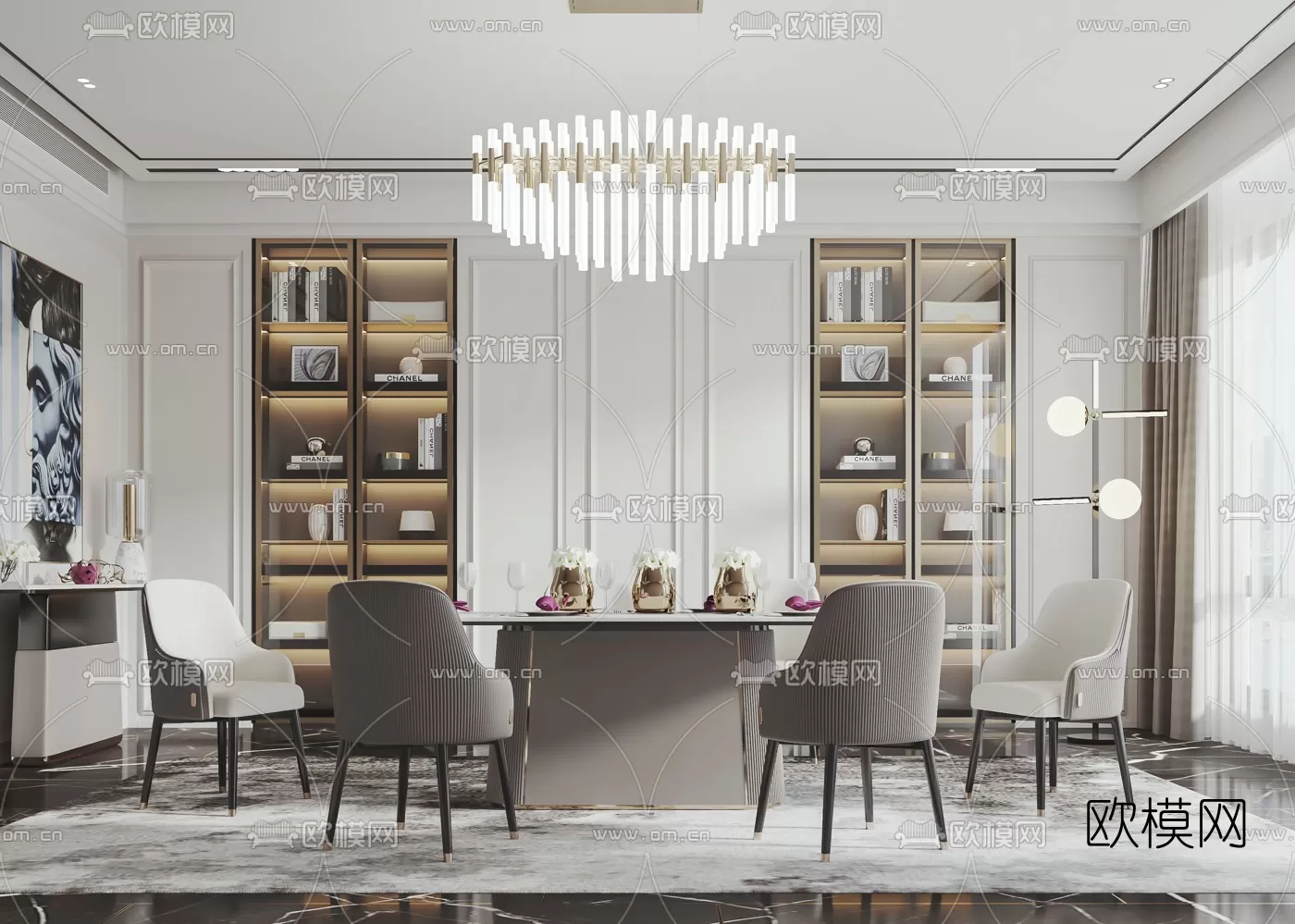 Dining Room 3D Scenes – 0959 Dining Room 3D Scenes – 0959