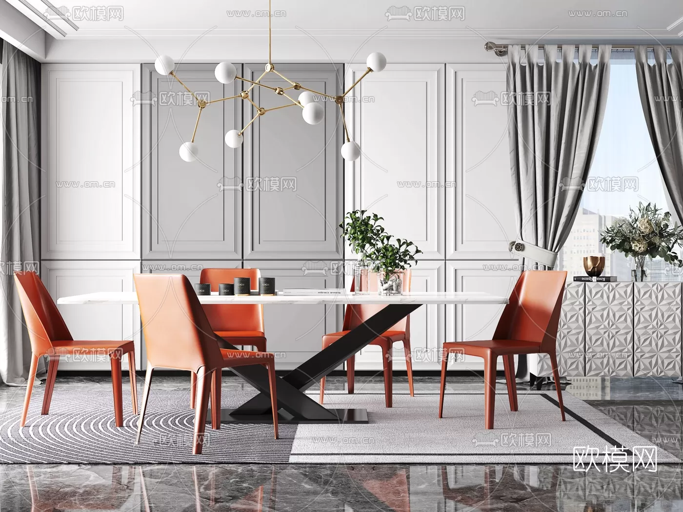 Dining Room 3D Scenes – 0961 Dining Room 3D Scenes – 0961