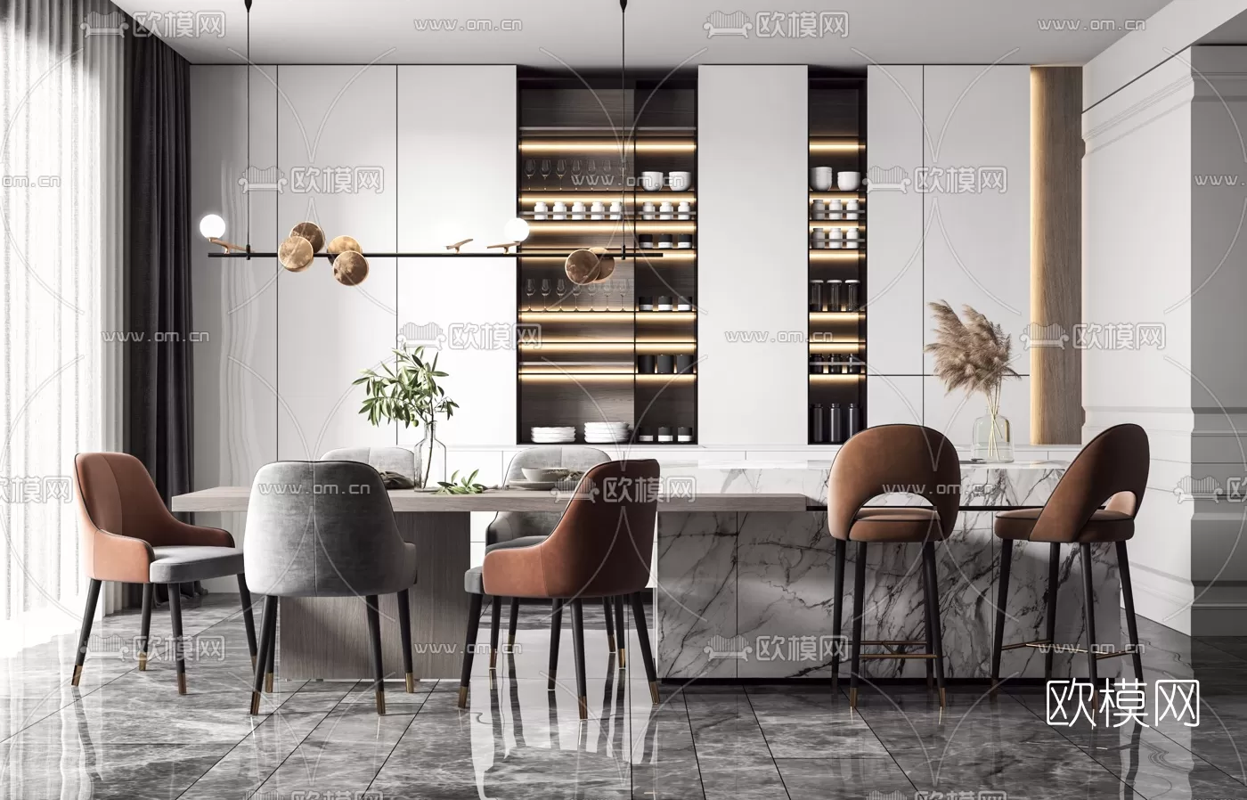 Dining Room 3D Scenes – 0964 Dining Room 3D Scenes – 0964