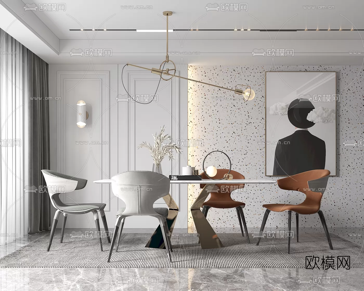 Dining Room 3D Scenes – 0965 Dining Room 3D Scenes – 0965