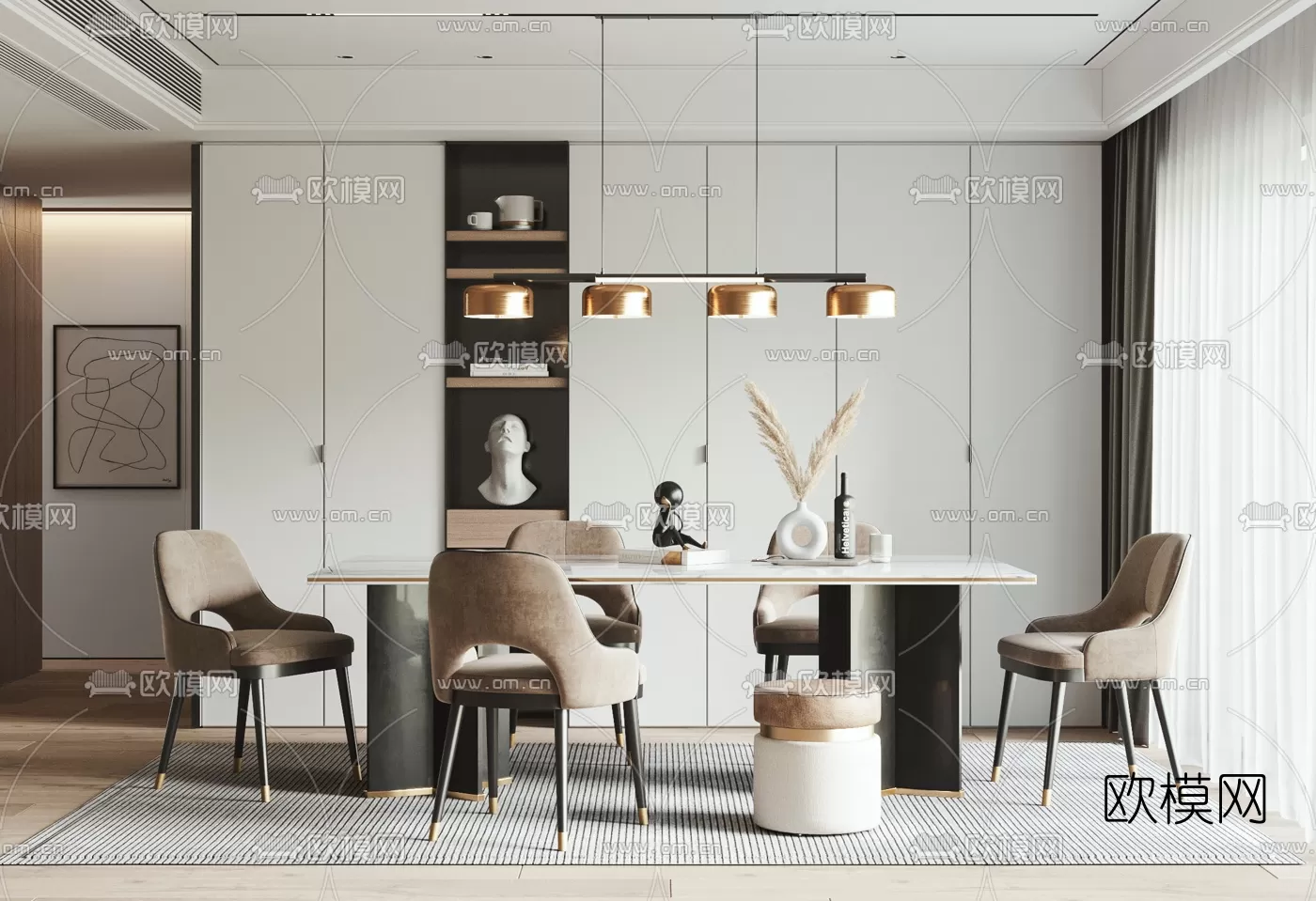 Dining Room 3D Scenes – 0966 Dining Room 3D Scenes – 0966