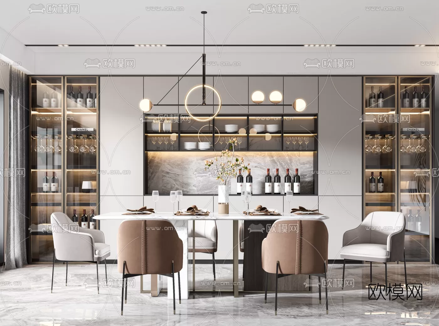 Dining Room 3D Scenes – 0967 Dining Room 3D Scenes – 0967