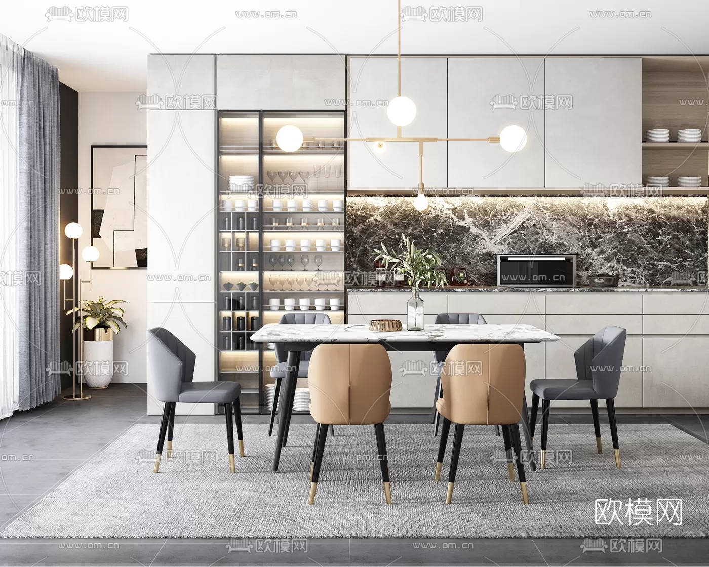 Dining Room 3D Scenes – 0969 Dining Room 3D Scenes – 0969