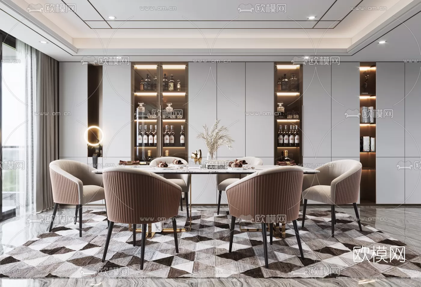 Dining Room 3D Scenes – 0971 Dining Room 3D Scenes – 0971