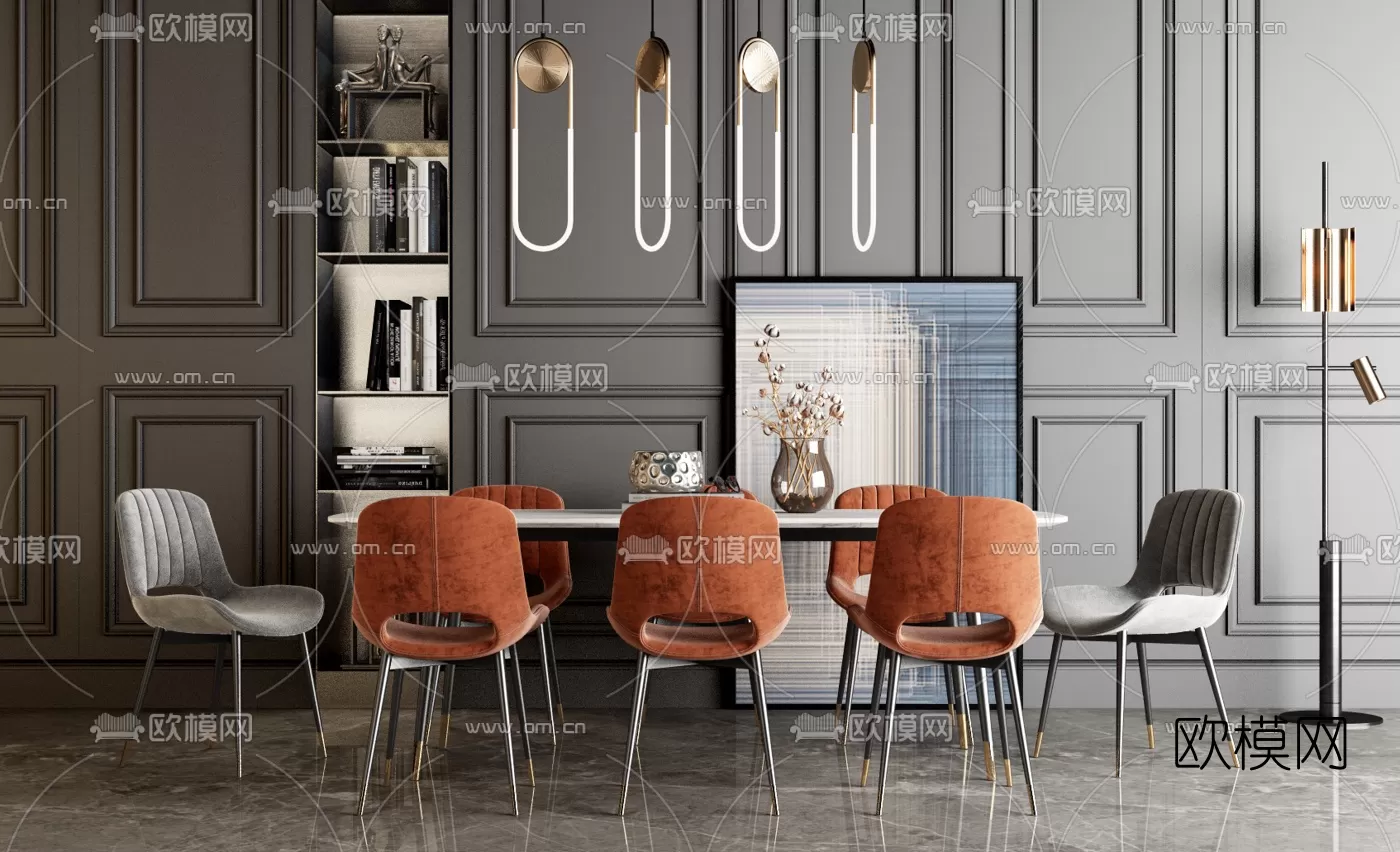 Dining Room 3D Scenes – 0977 Dining Room 3D Scenes – 0977