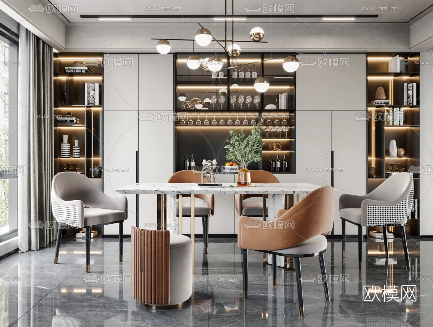 Dining Room 3D Scenes – 0985 Dining Room 3D Scenes – 0985