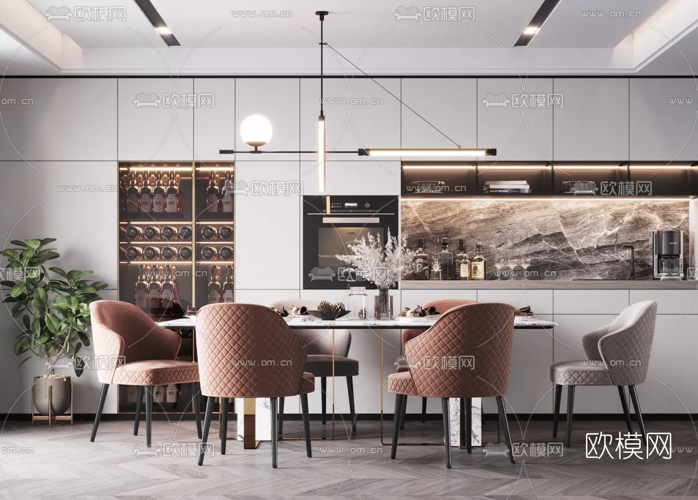 Dining Room 3D Scenes – 0987 Dining Room 3D Scenes – 0987