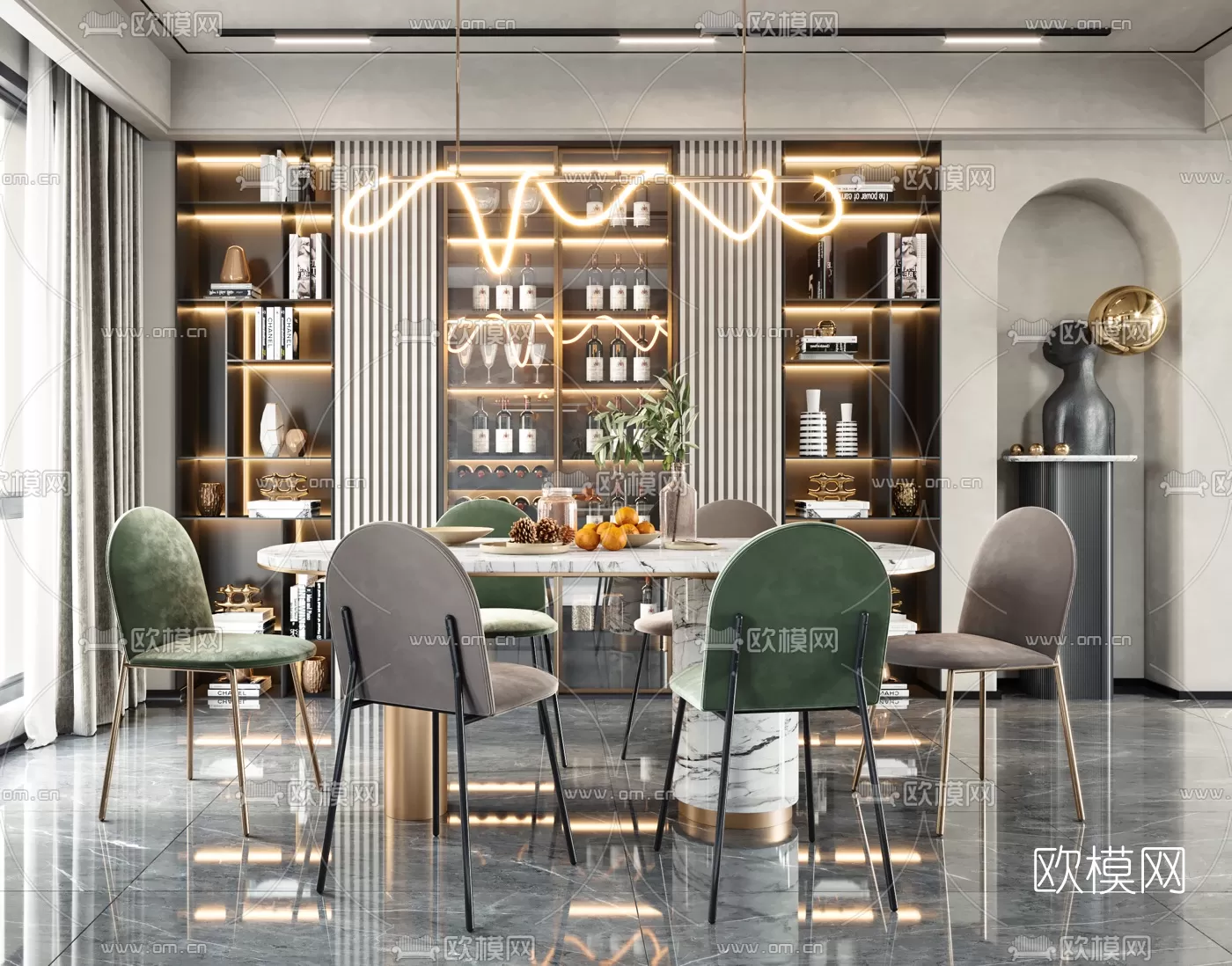 Dining Room 3D Scenes – 0991 Dining Room 3D Scenes – 0991