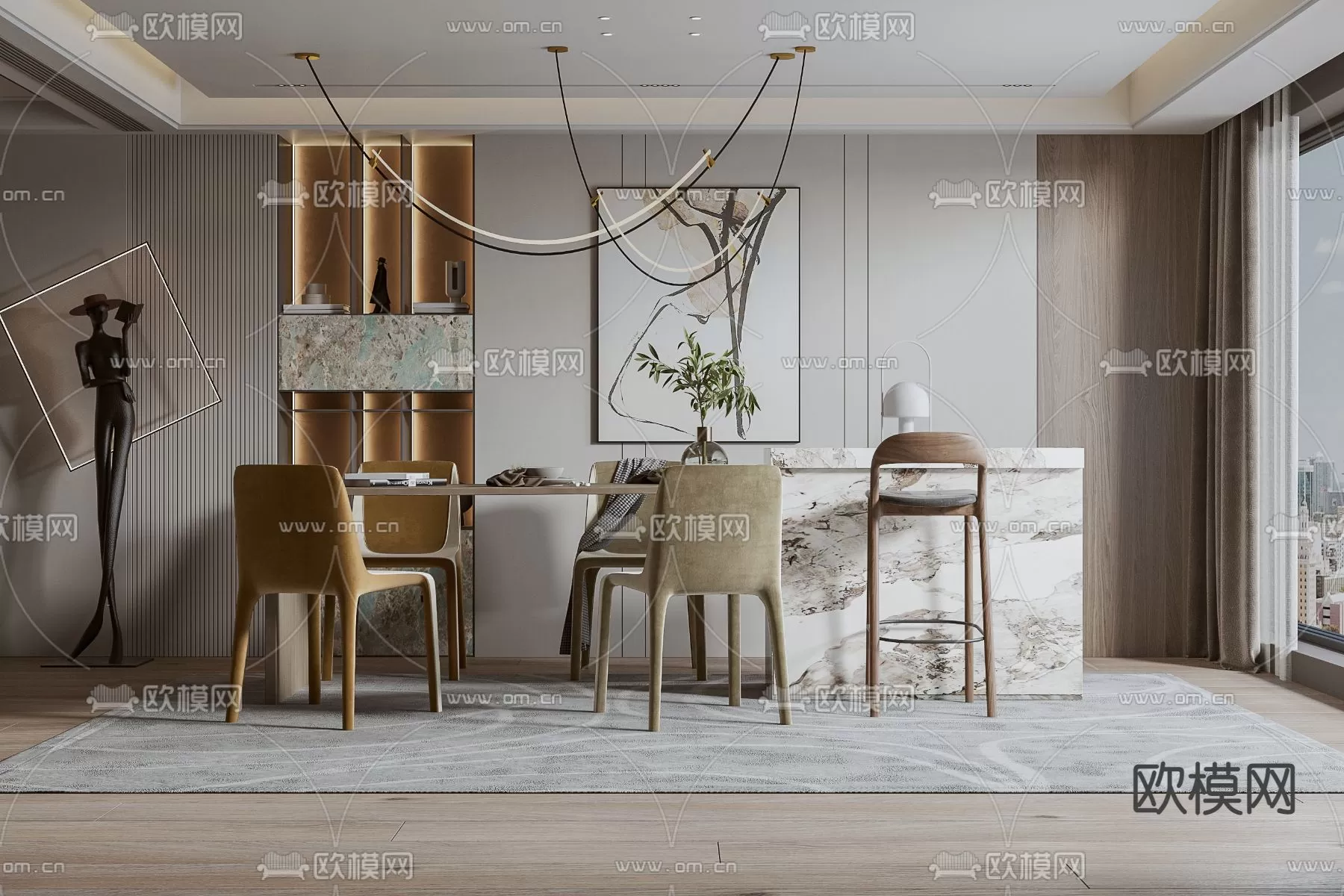 Dining Room 3D Scenes – 0998 Dining Room 3D Scenes – 0998