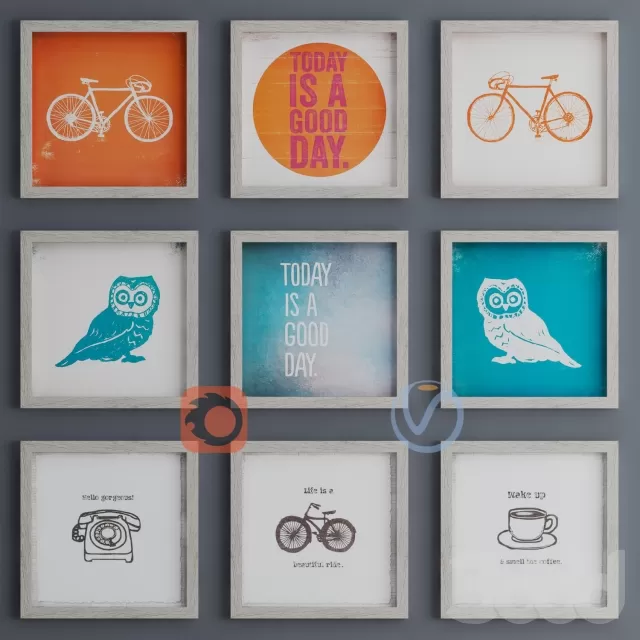 9 Piece Framed Wall Art Set – 204879