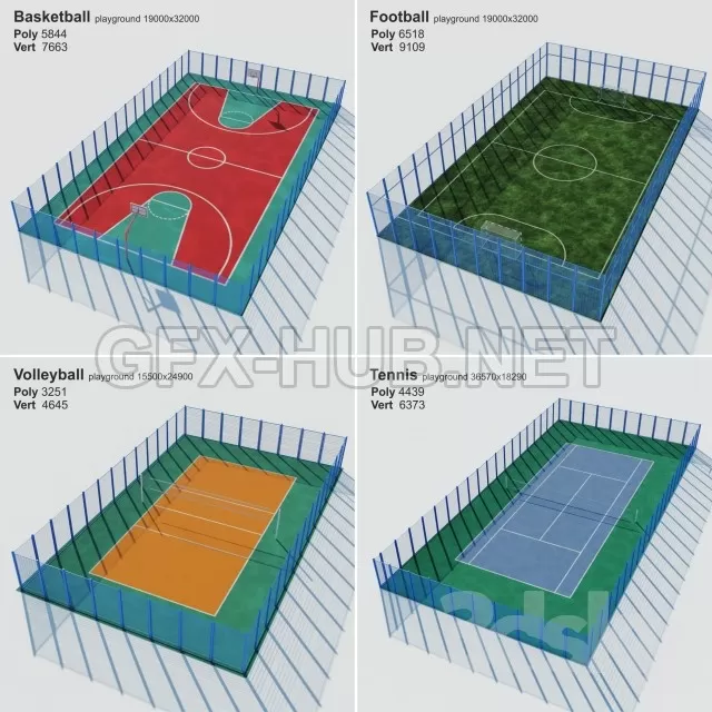 A set of sports fields – Set sport playground – 204935