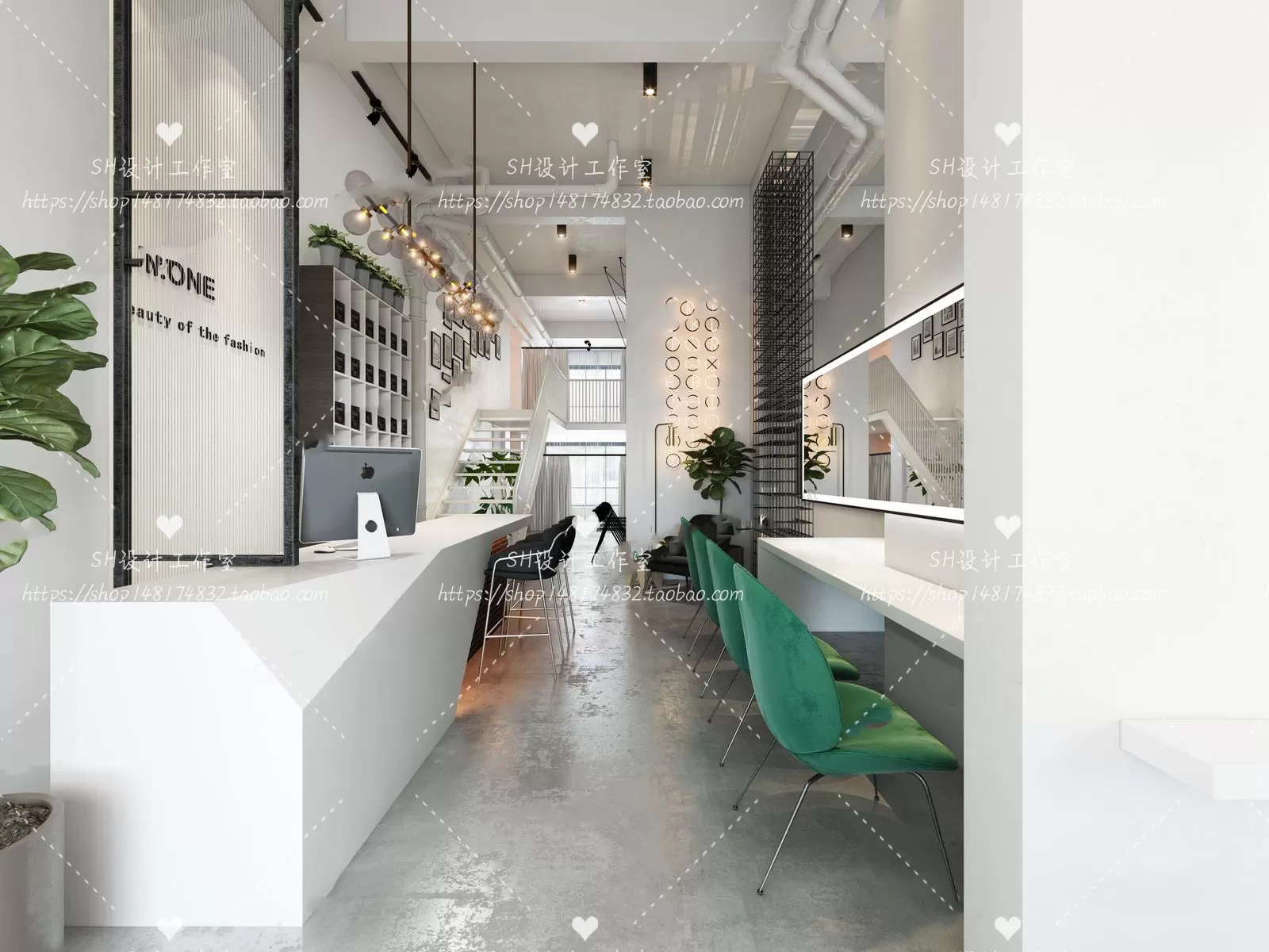 BARBER SHOP 3D SCENES – VRAY RENDER – 01