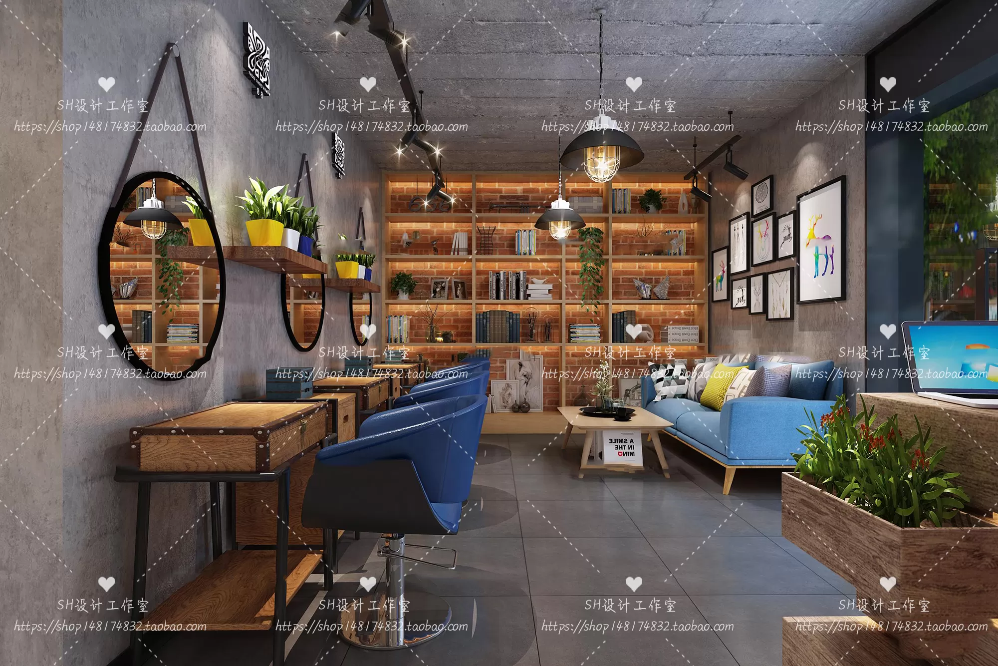 BARBER SHOP 3D SCENES – VRAY RENDER – 05