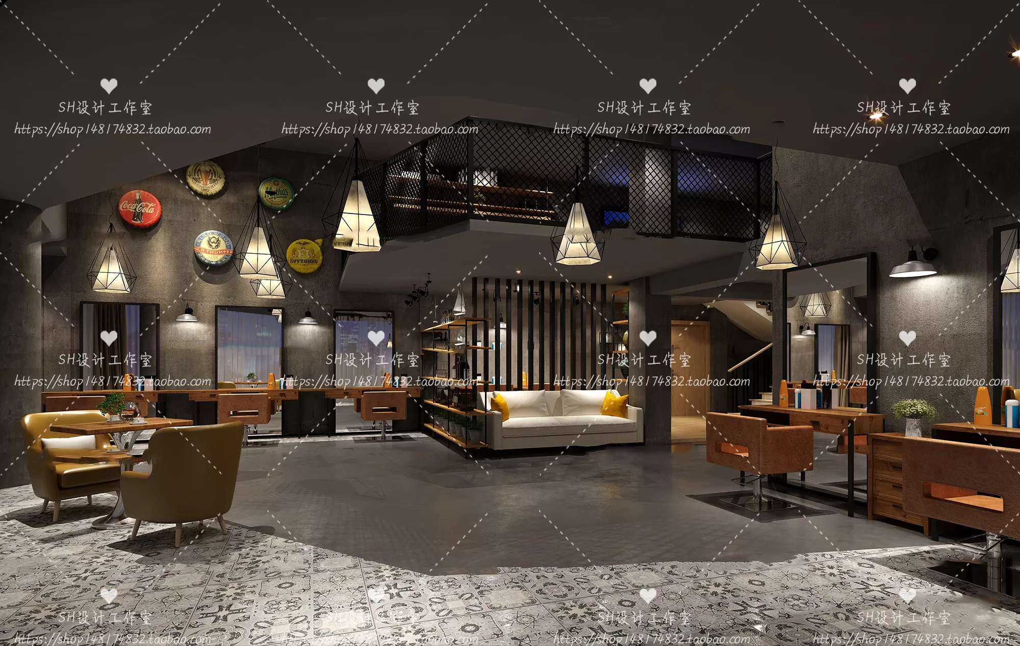 BARBER SHOP 3D SCENES – VRAY RENDER – 07