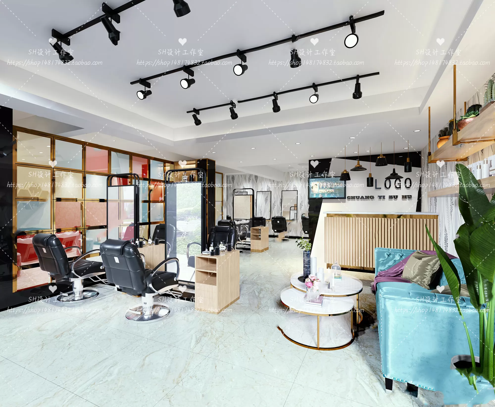 BARBER SHOP 3D SCENES – VRAY RENDER – 09