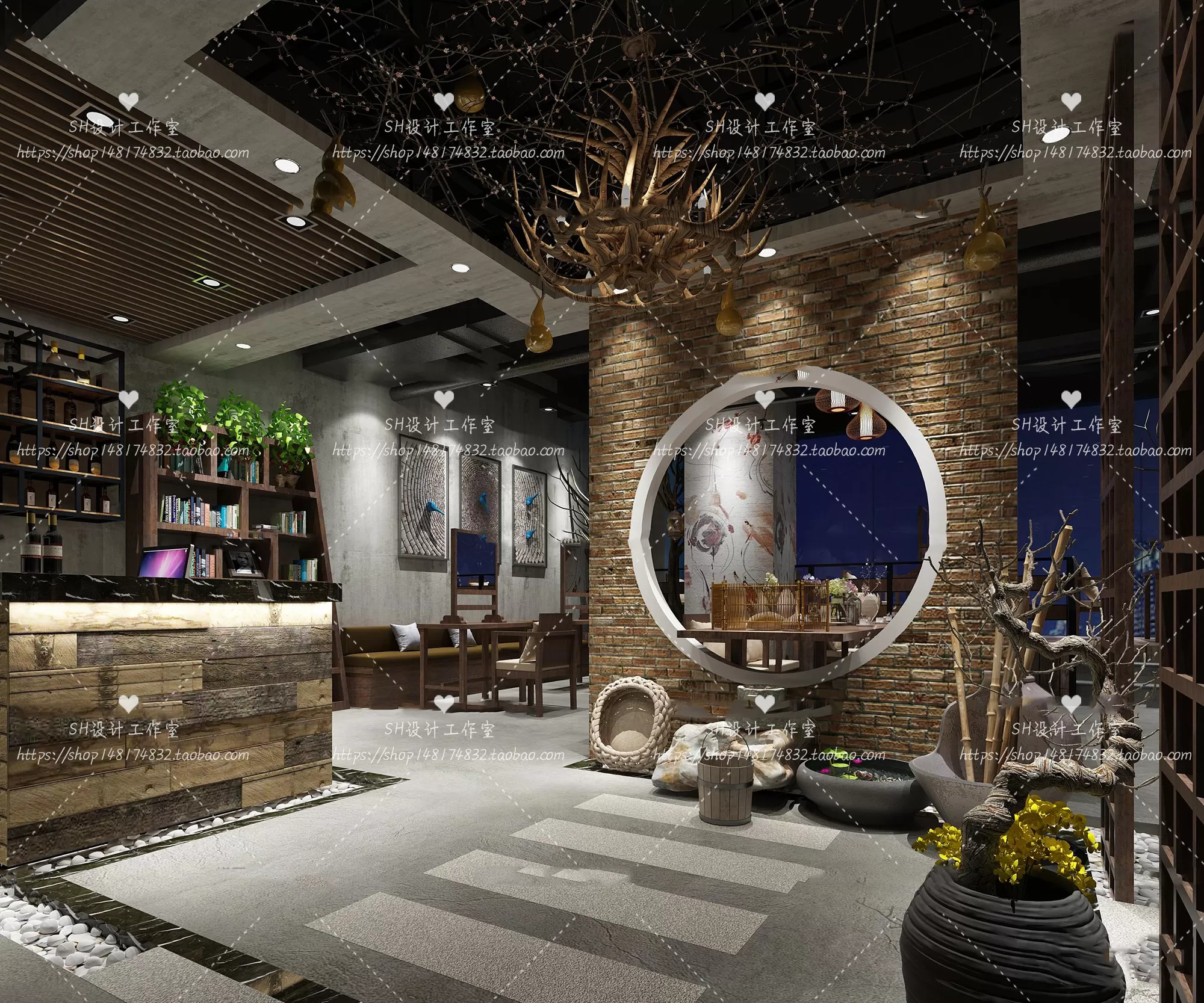 BARBER SHOP 3D SCENES – VRAY RENDER – 10