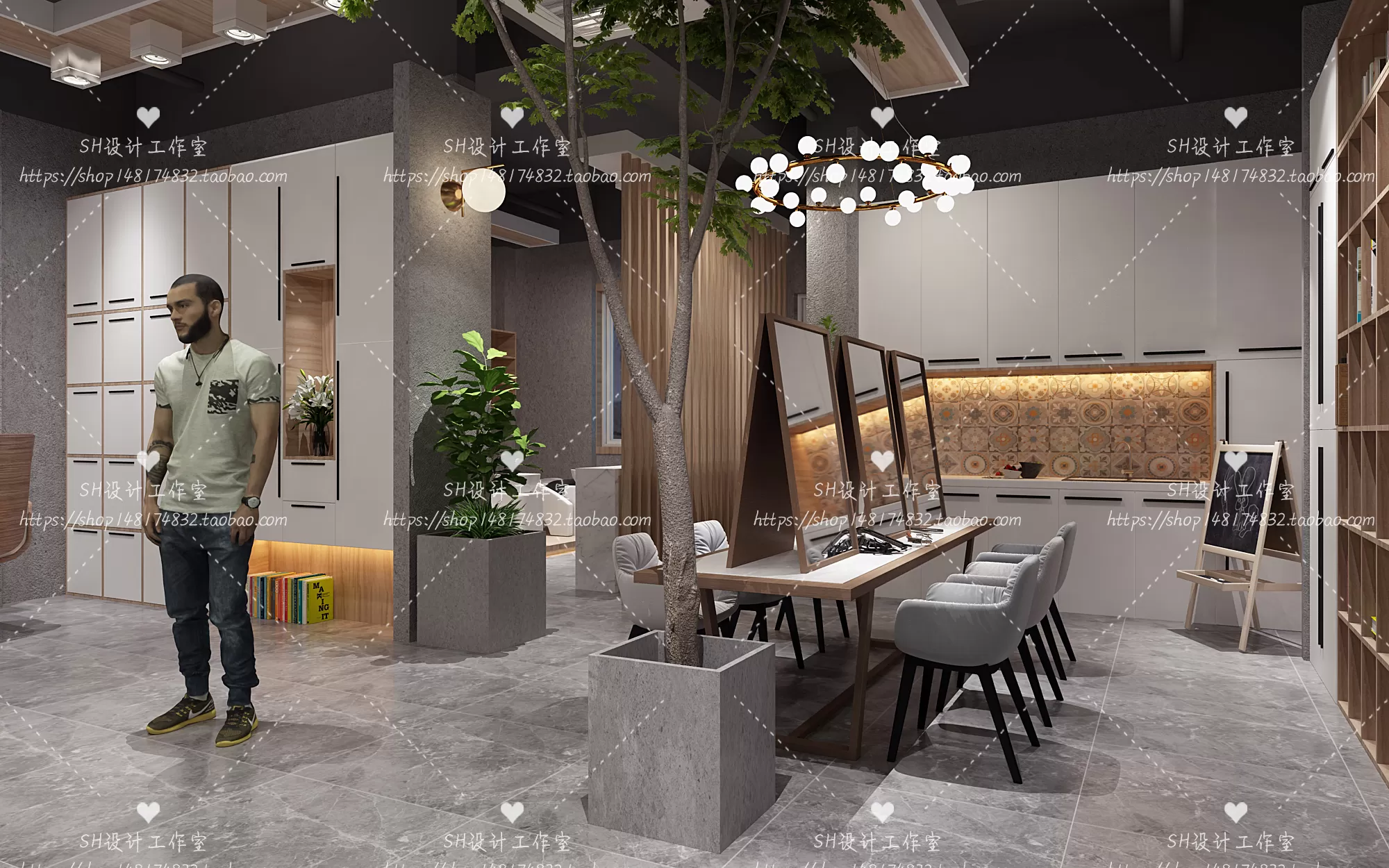 BARBER SHOP 3D SCENES – VRAY RENDER – 11