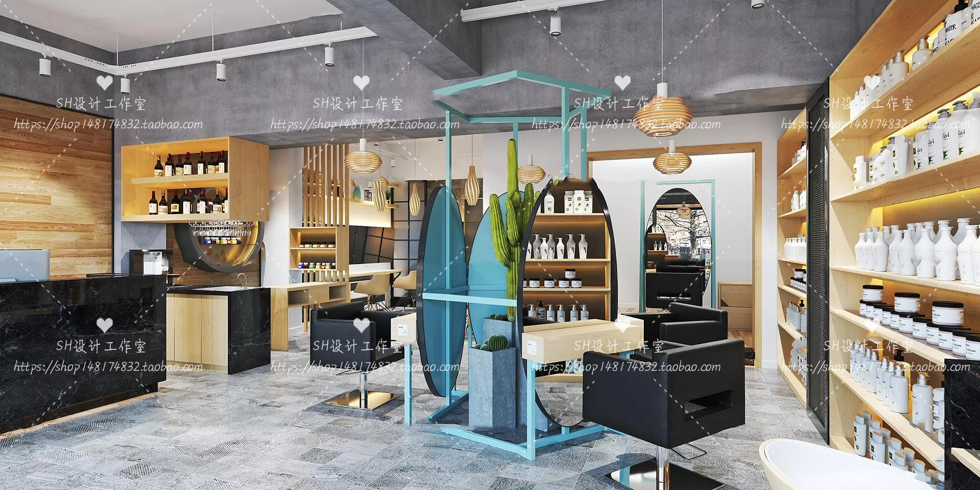BARBER SHOP 3D SCENES – VRAY RENDER – 12
