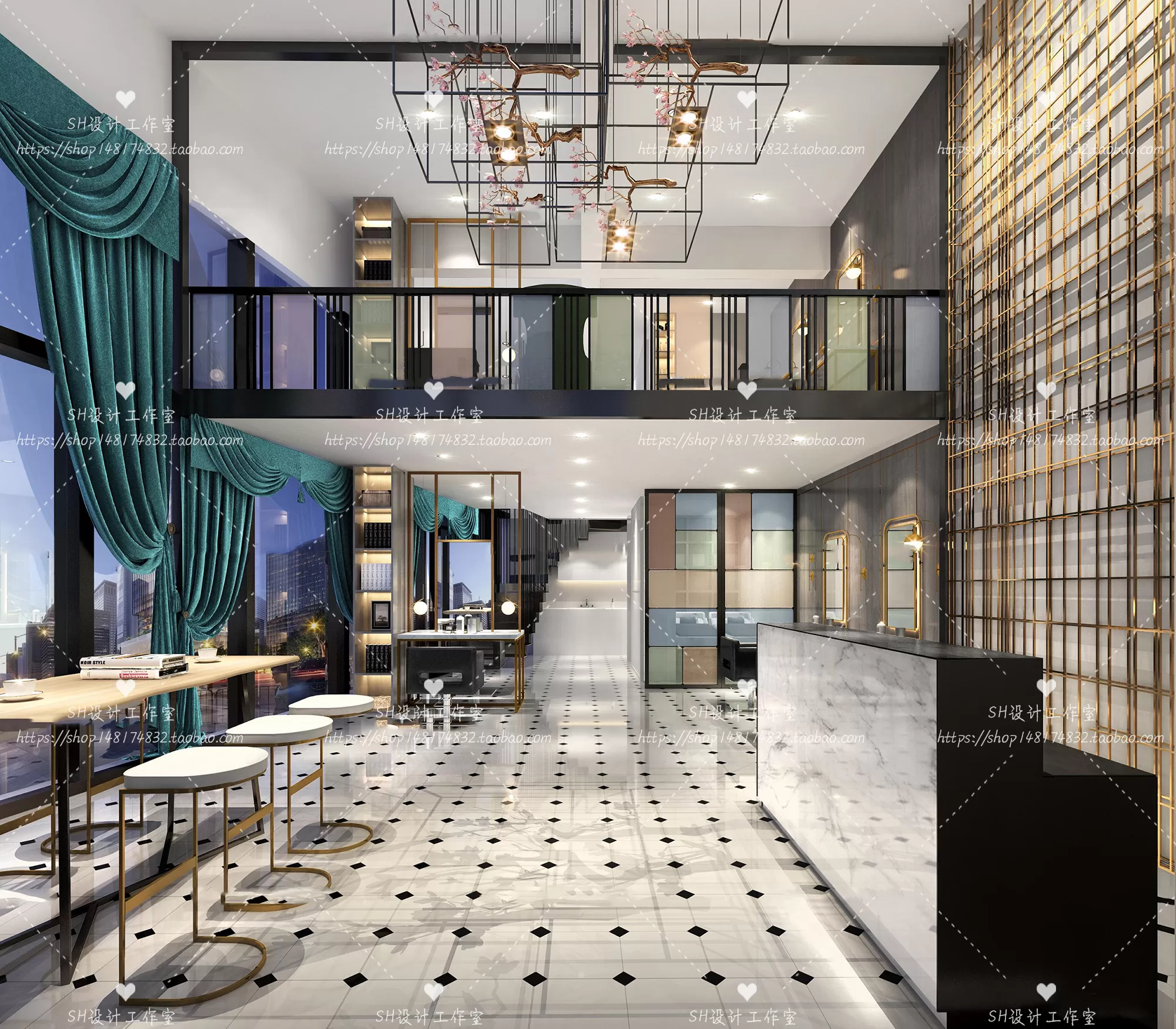 BARBER SHOP 3D SCENES – VRAY RENDER – 13