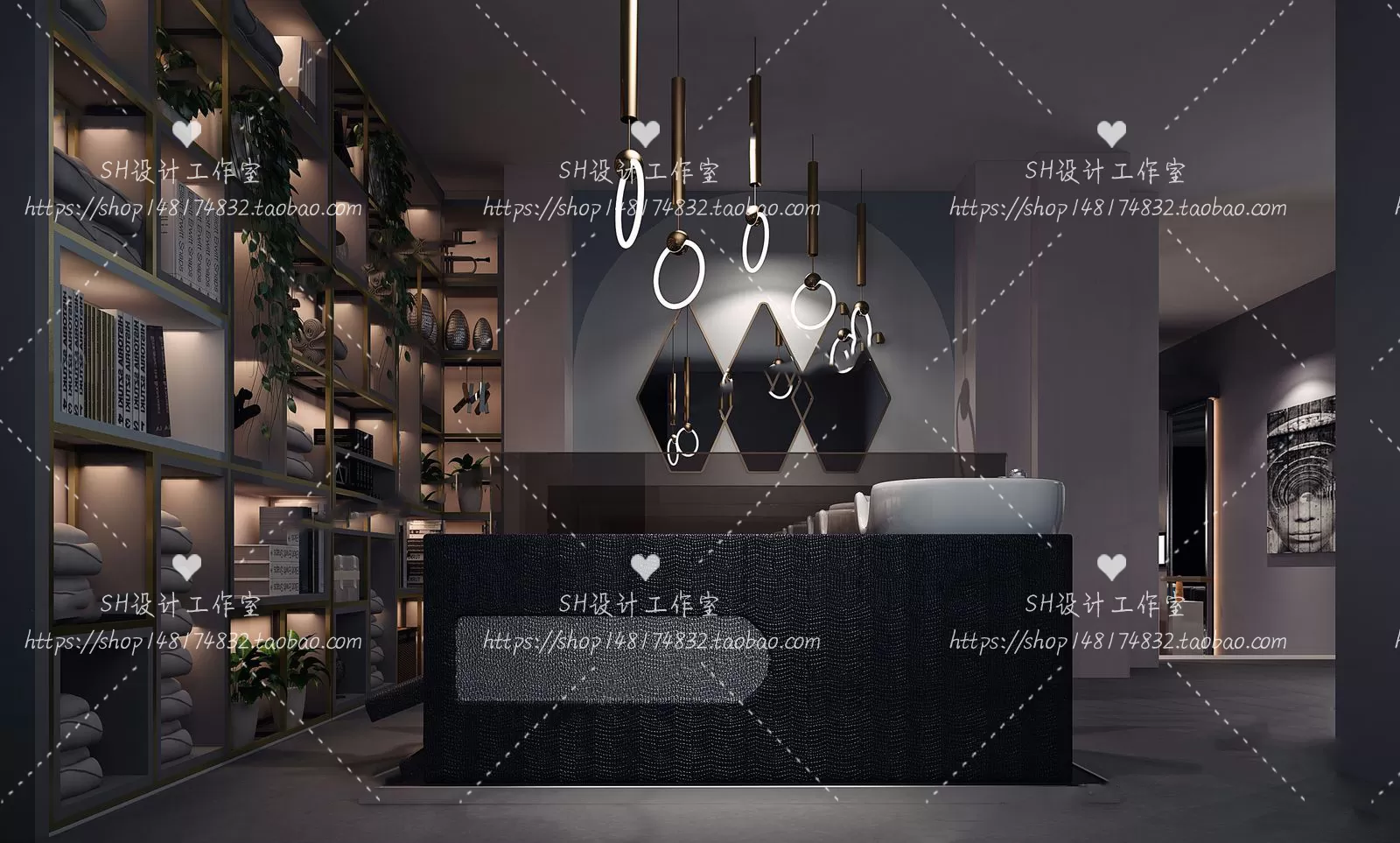 BARBER SHOP 3D SCENES – VRAY RENDER – 14