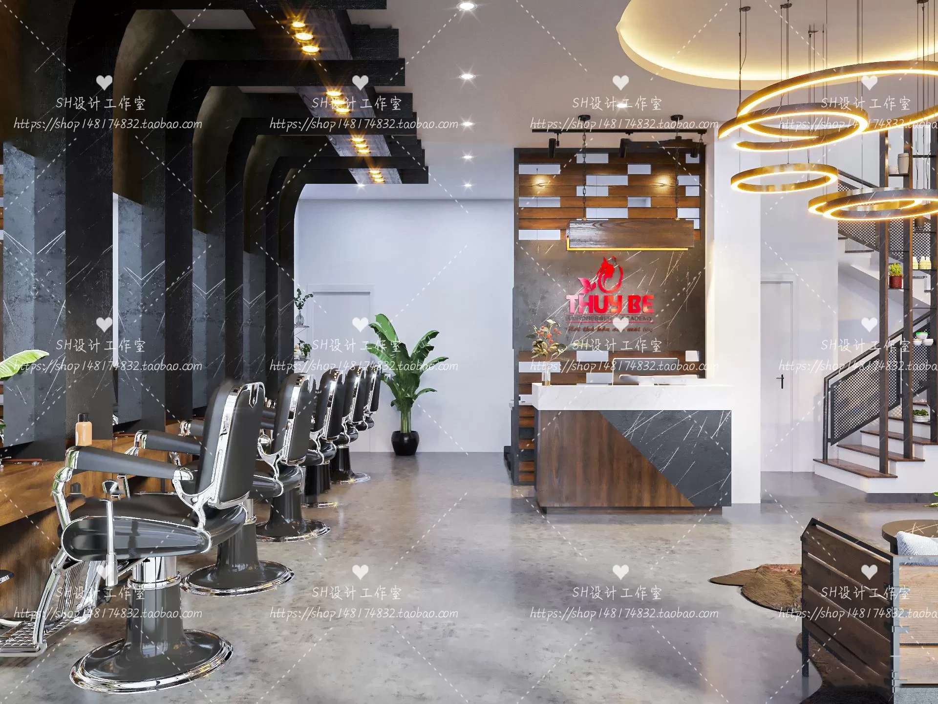 BARBER SHOP 3D SCENES – VRAY RENDER – 20
