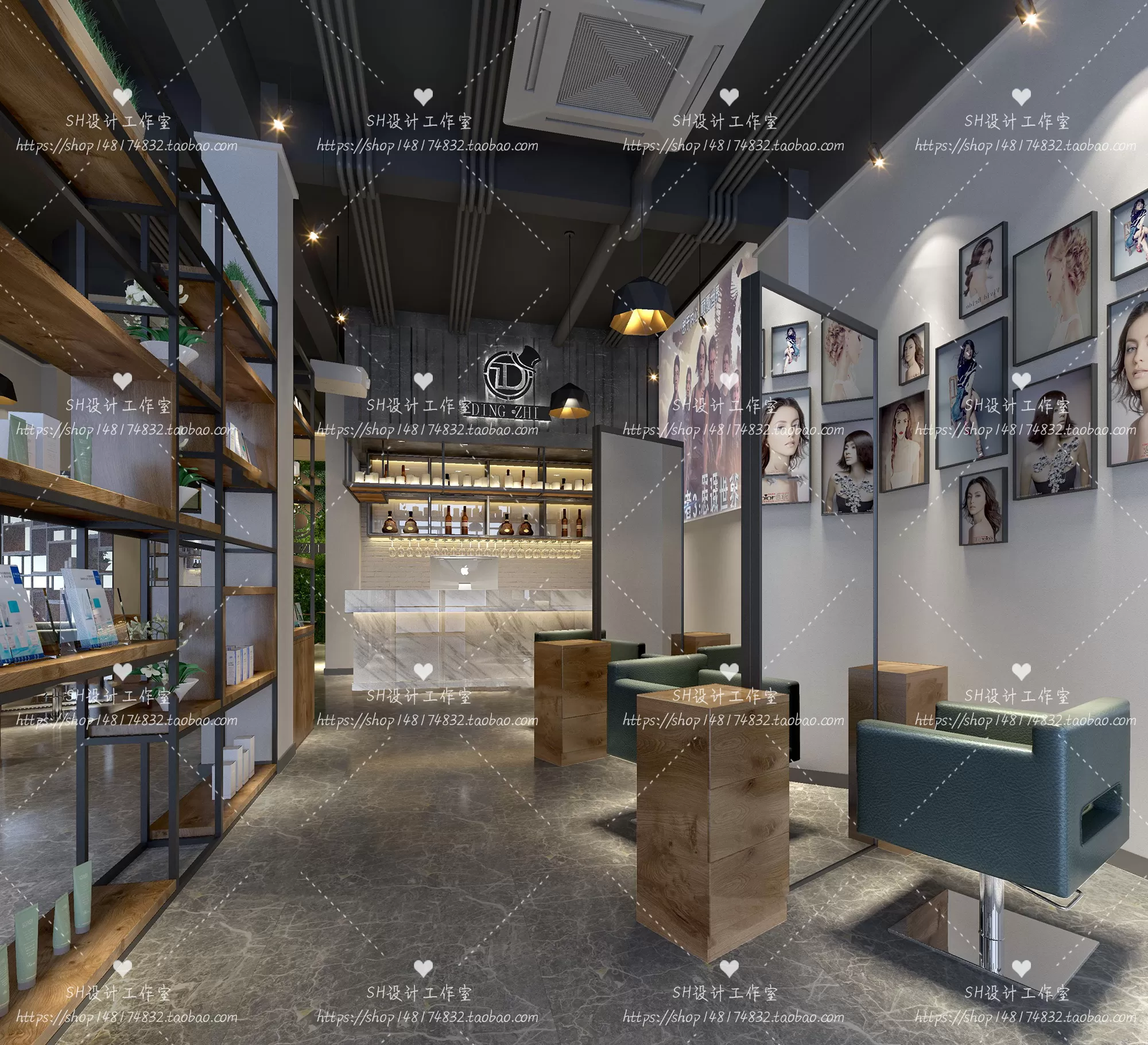 BARBER SHOP 3D SCENES – VRAY RENDER – 22