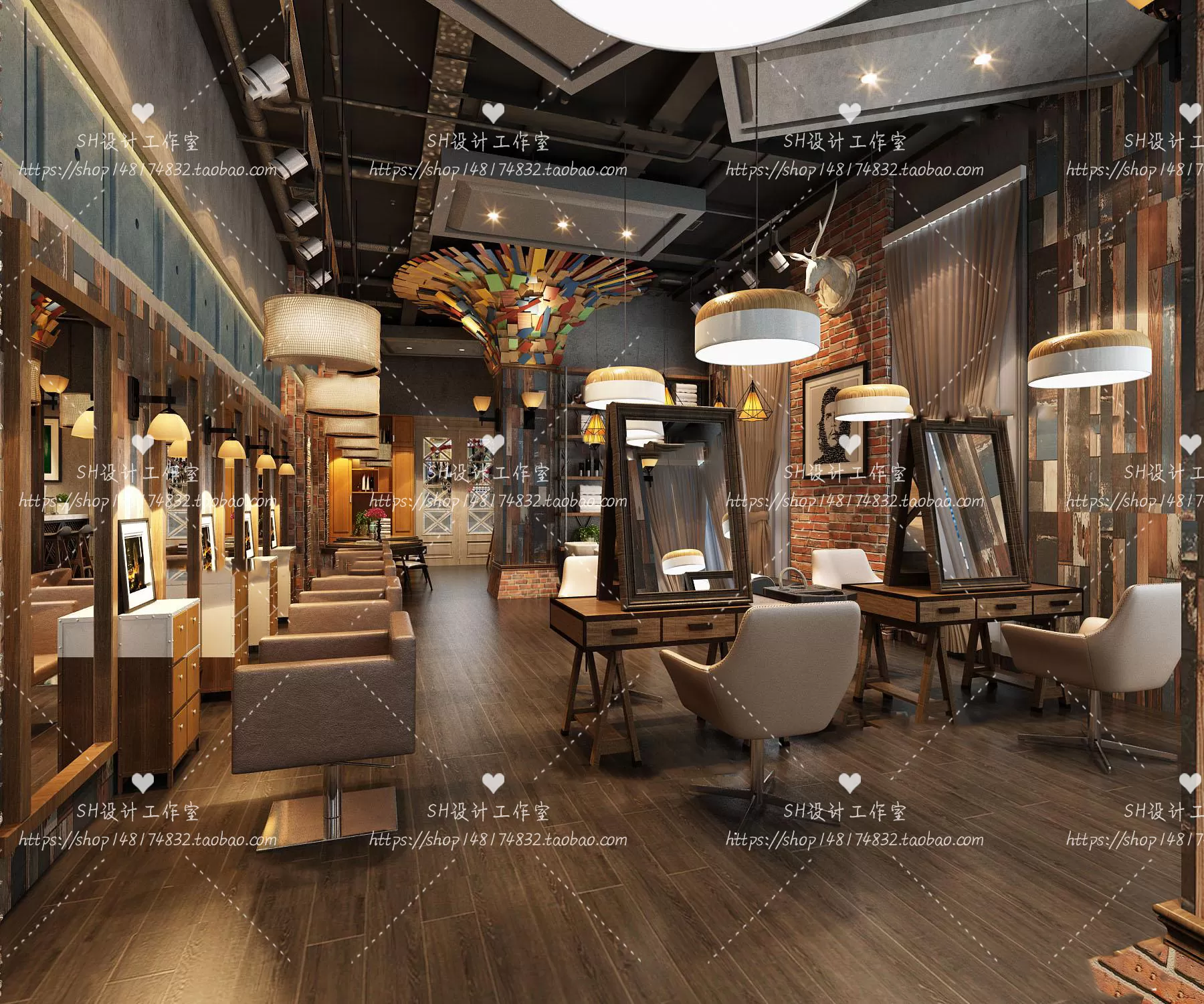 BARBER SHOP 3D SCENES – VRAY RENDER – 25