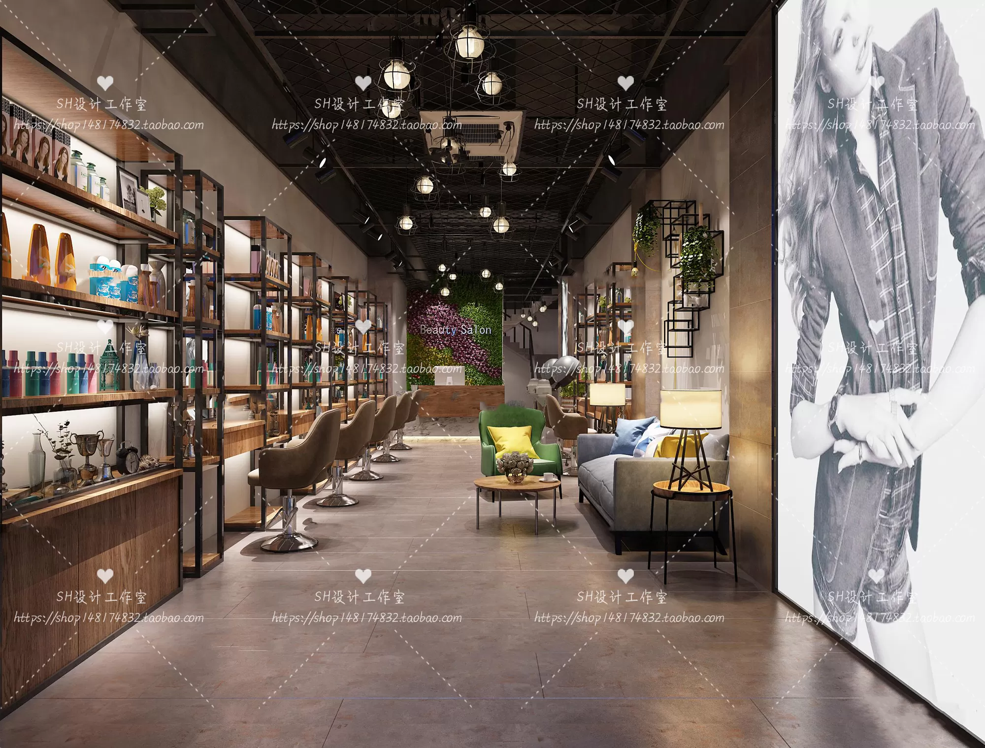 BARBER SHOP 3D SCENES – VRAY RENDER – 27