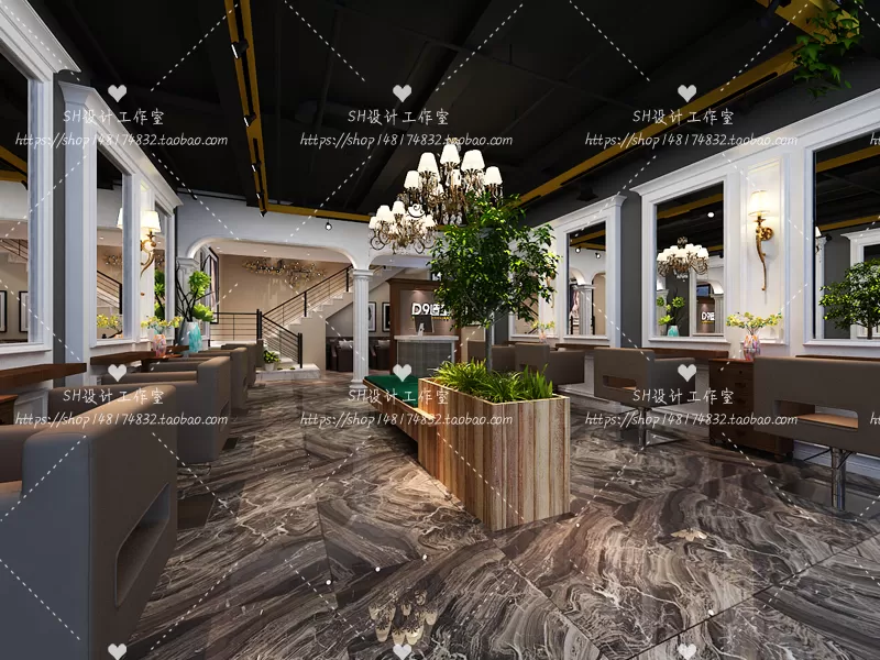 BARBER SHOP 3D SCENES – VRAY RENDER – 30