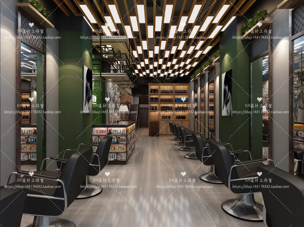 BARBER SHOP 3D SCENES – VRAY RENDER – 32
