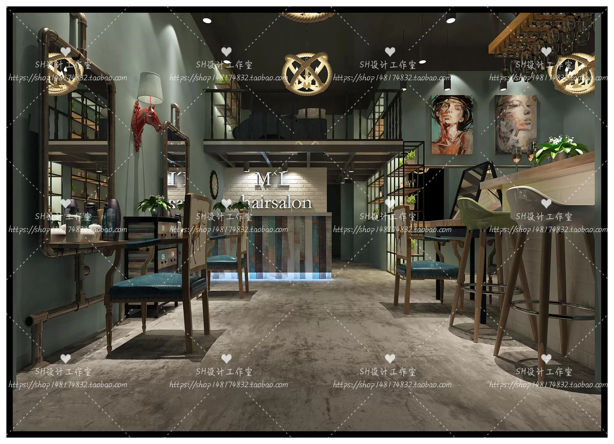 BARBER SHOP 3D SCENES – VRAY RENDER – 33