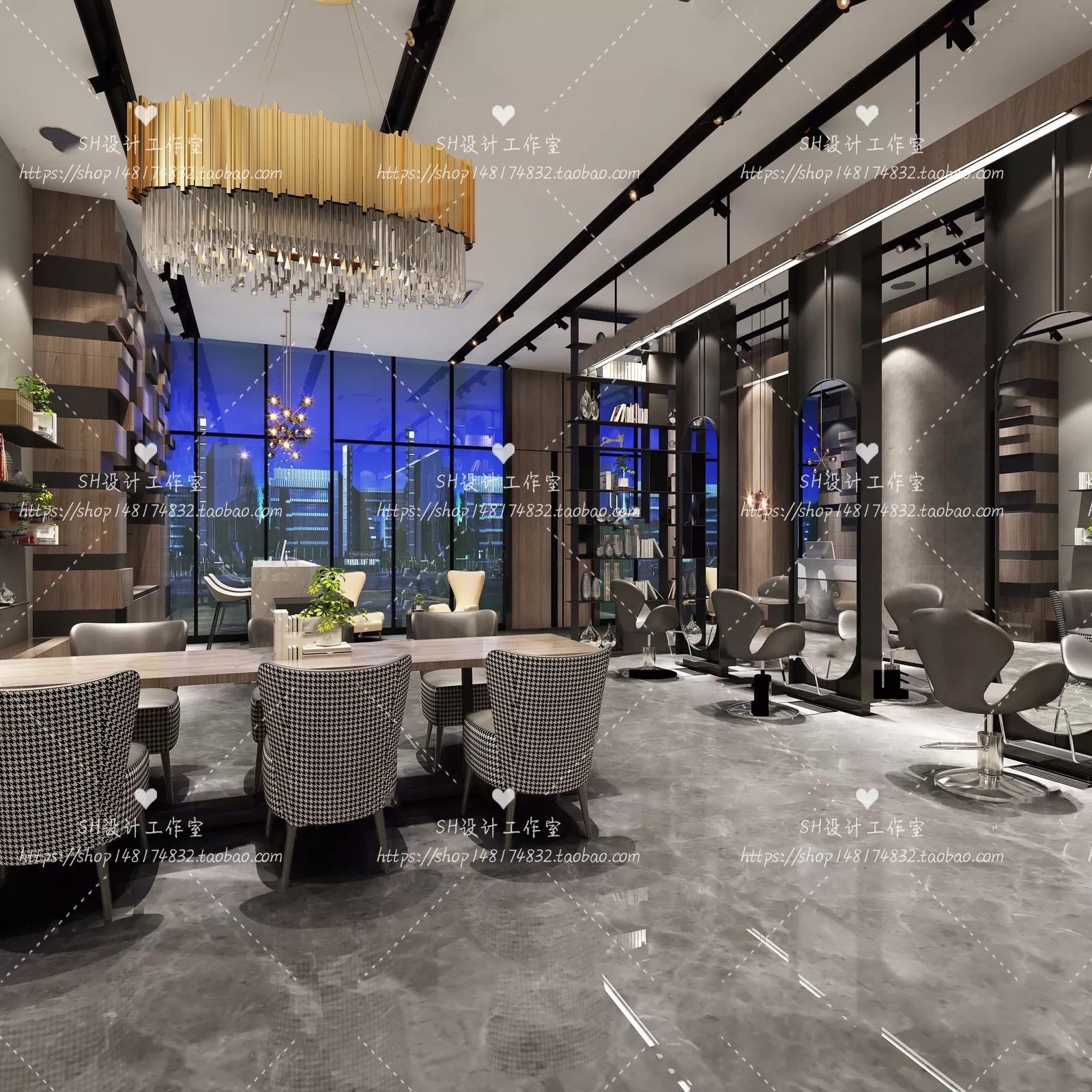 BARBER SHOP 3D SCENES – VRAY RENDER – 34